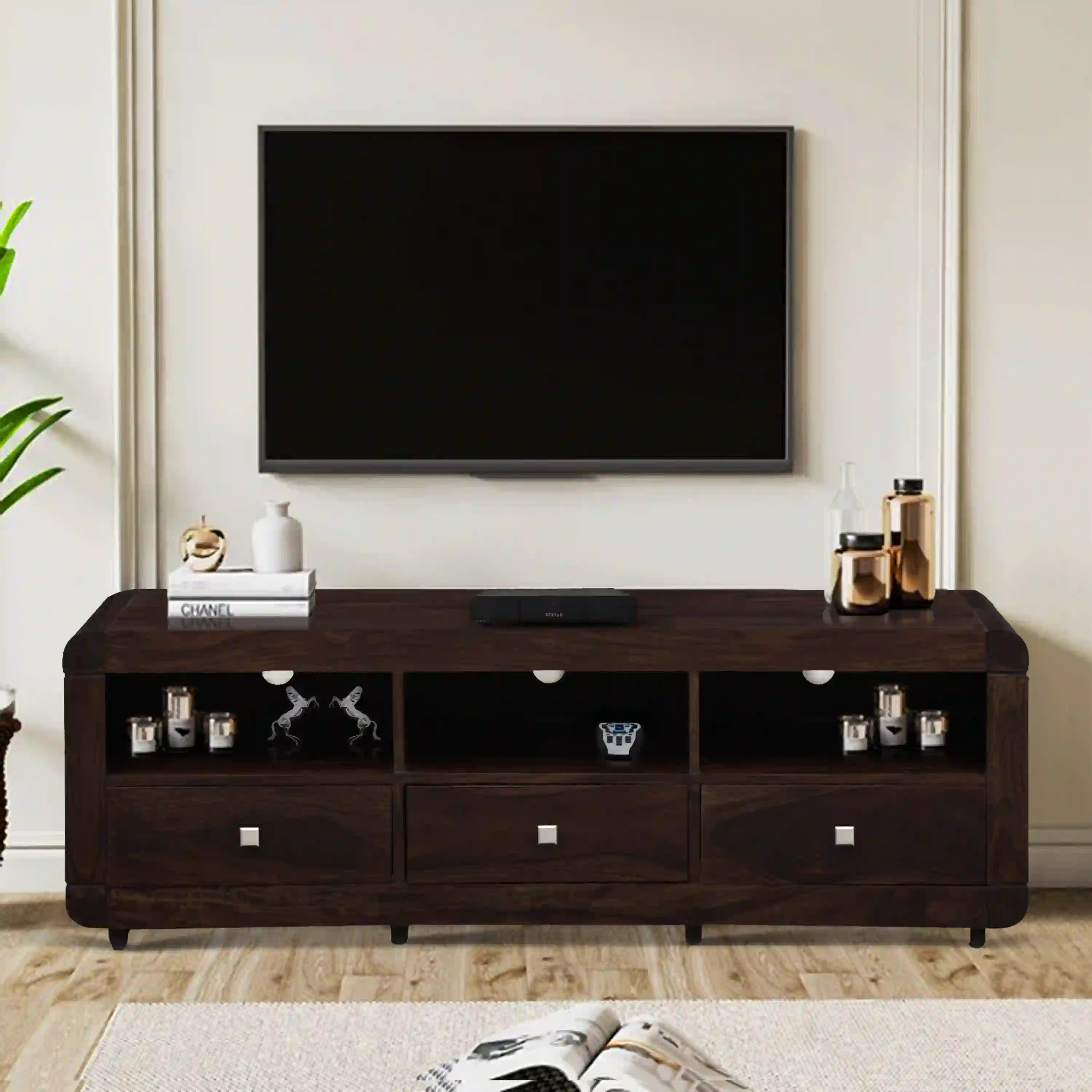 Durable sheesham wood tv unit solid tv cabinet Ontario