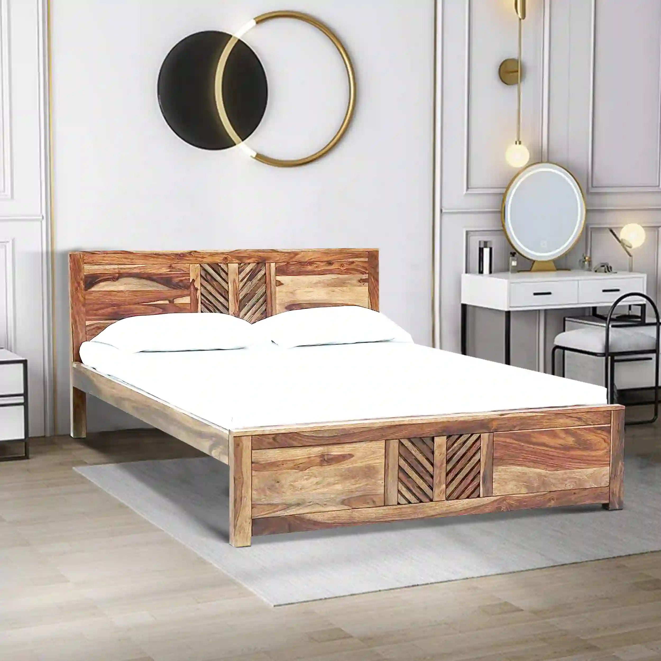 elista solid sheesham wood bed elegant design premium wooden bedroom furniture