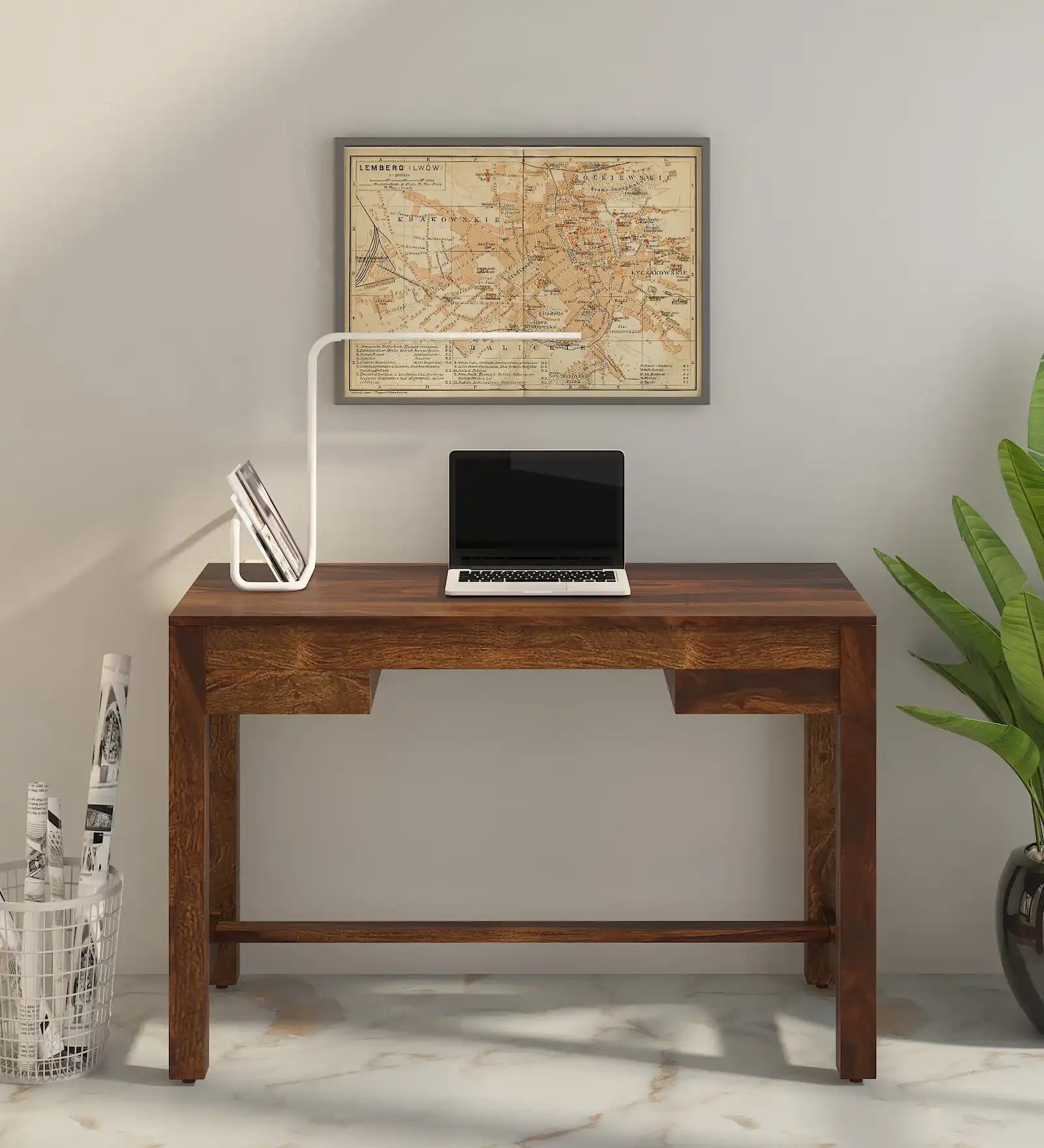 Faux sheesham wood study table solid wood writing desk for home office India