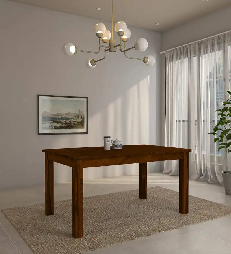 Hari solid sheesham wood dining table six seater for modern Indian home furniture
