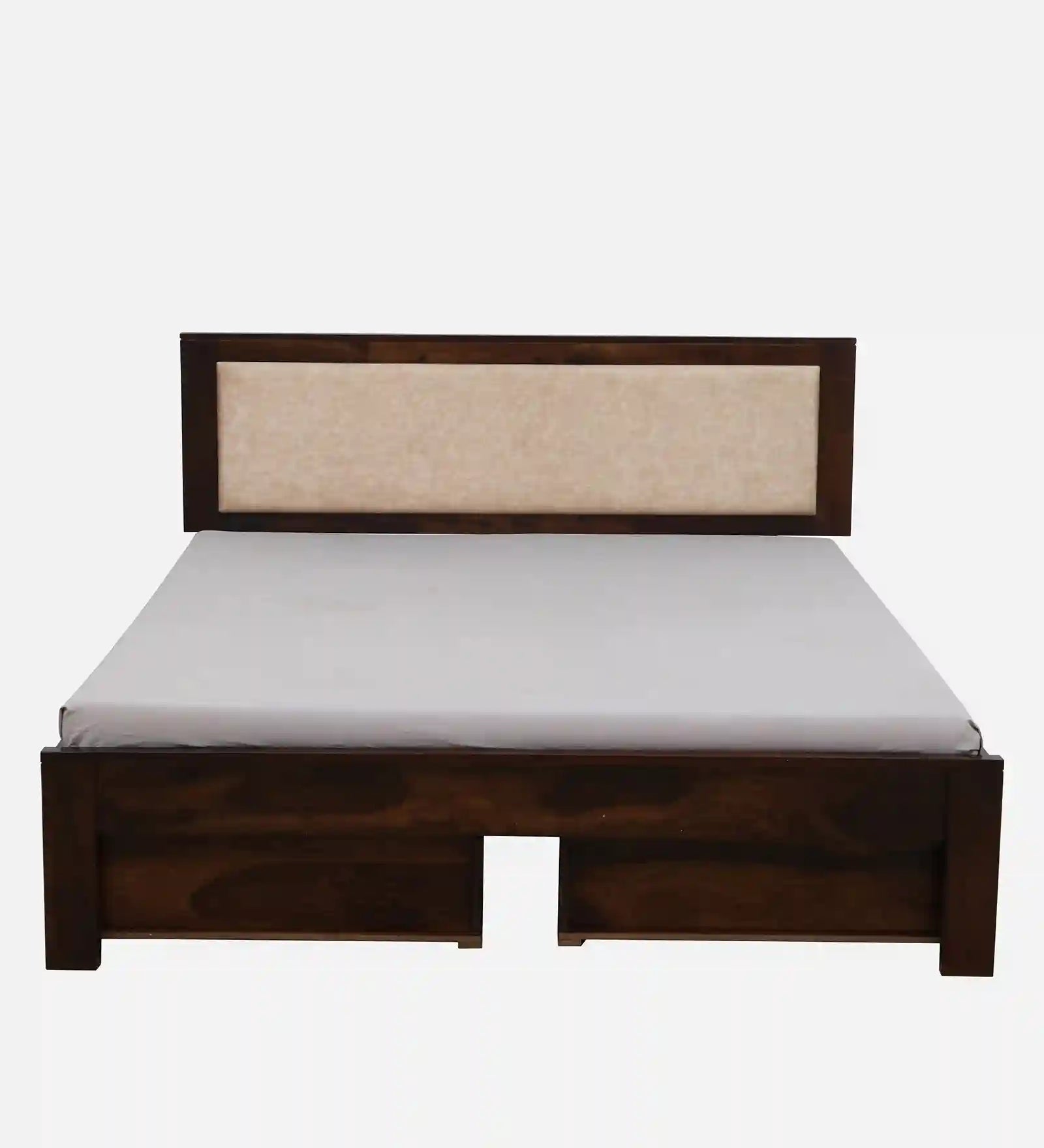 sheesham wood headboard panel design king size drawer storage bed india