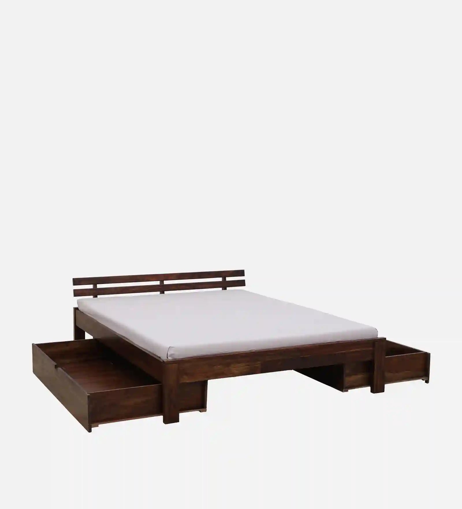 sheesham wood headboard panel bed design drawer storage queen india