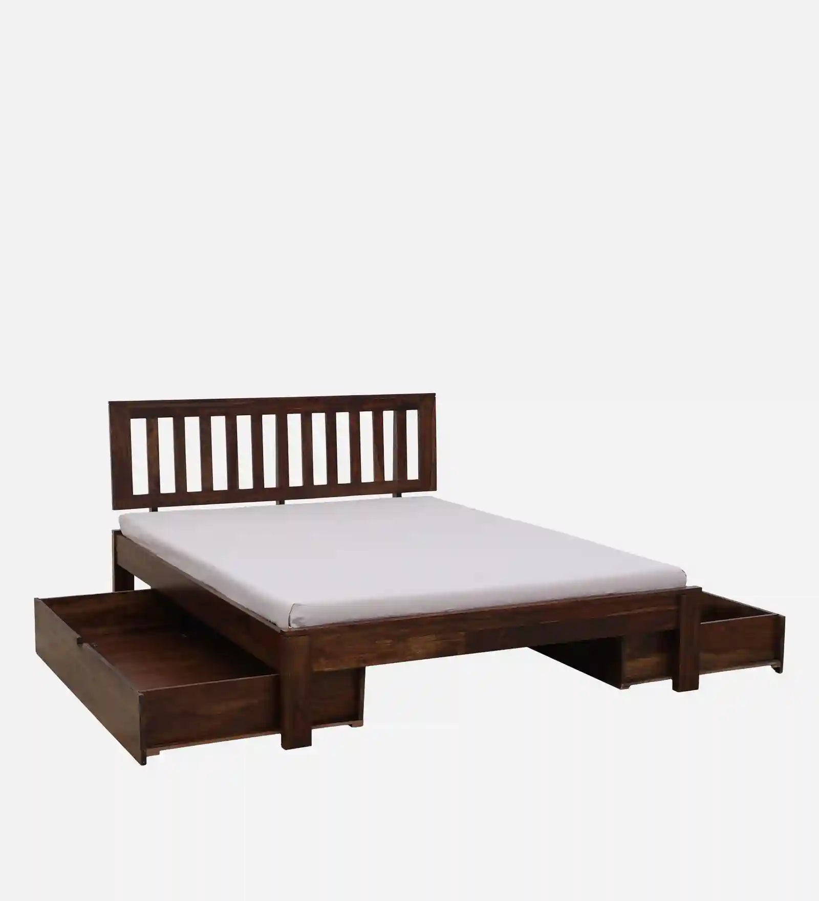 sheesham wood headpanel bed design flow queen size drawer storage bed india