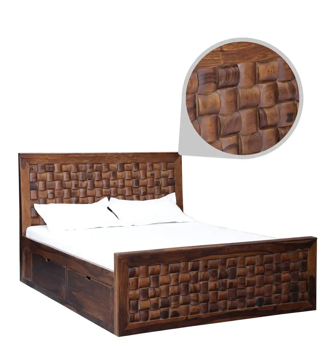 heavy duty sheesham wood niwar storage bed king size strong wooden bed india