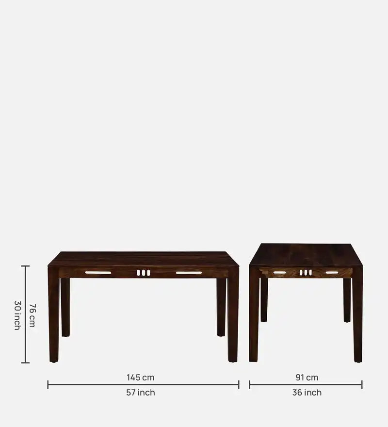 Jenine solid sheesham dining table modern Indian style furniture for dining space