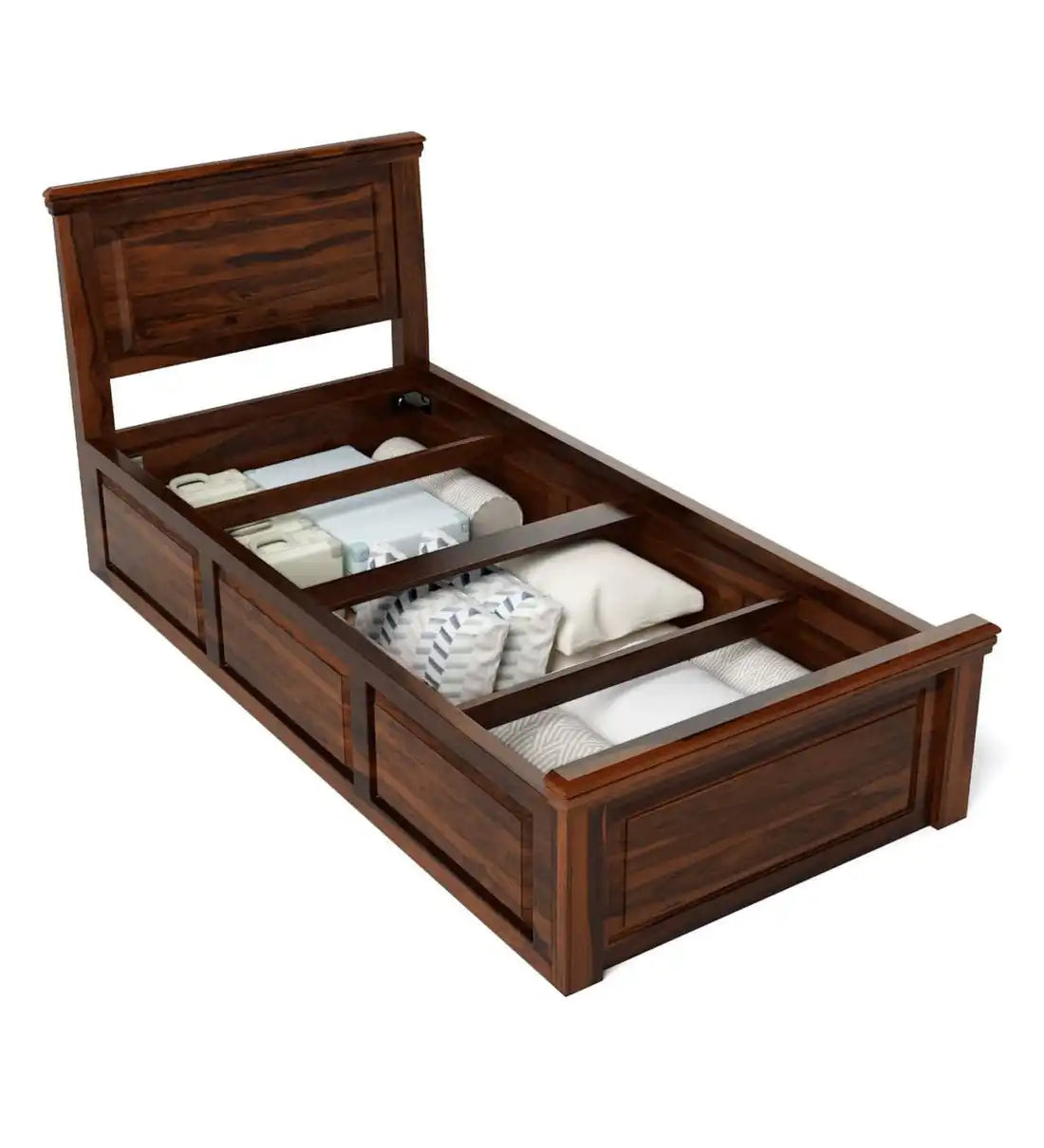 kanishka sheesham wood single bed teak finish premium wooden bed design