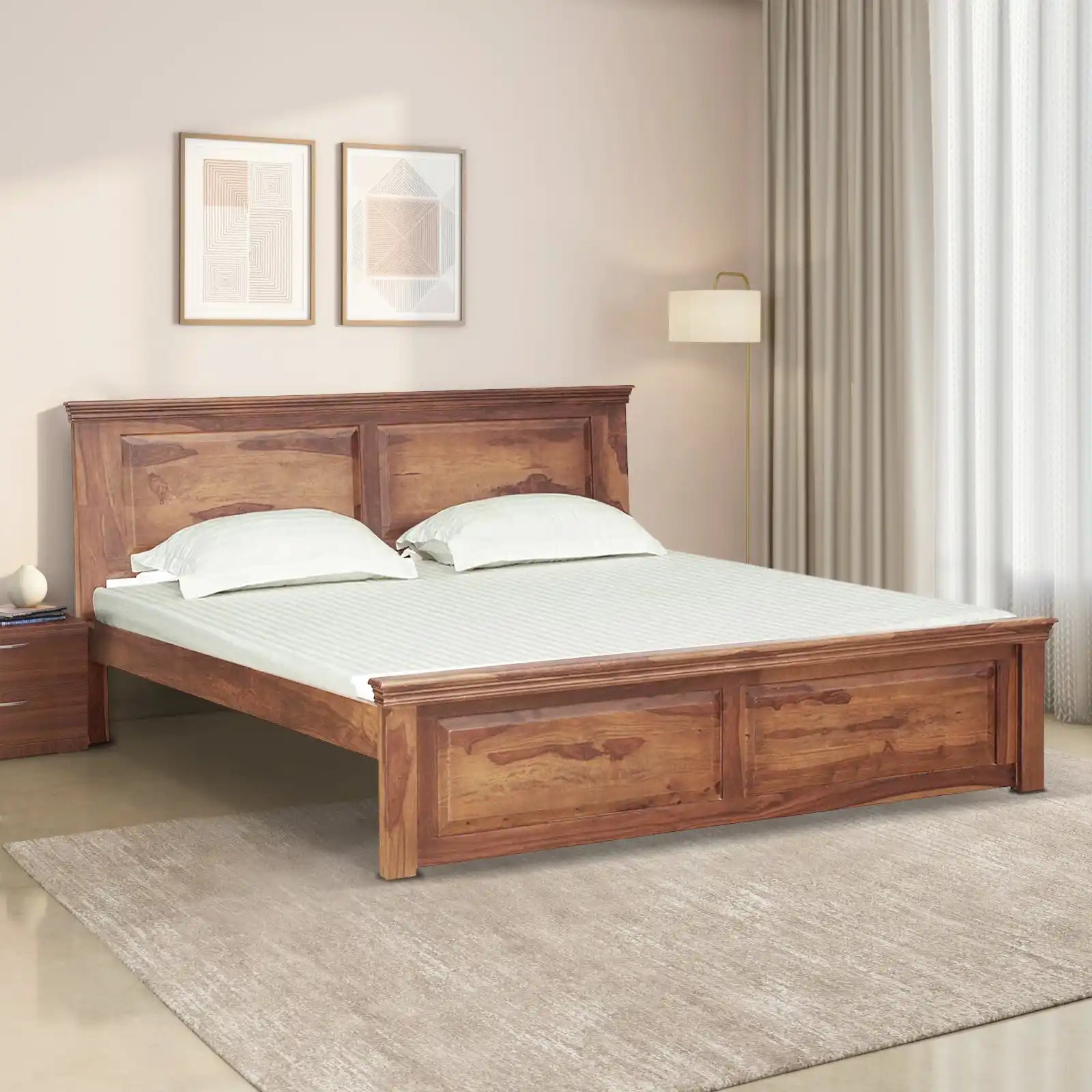 kanishka solid wood bed strong frame durable build quality long lasting design
