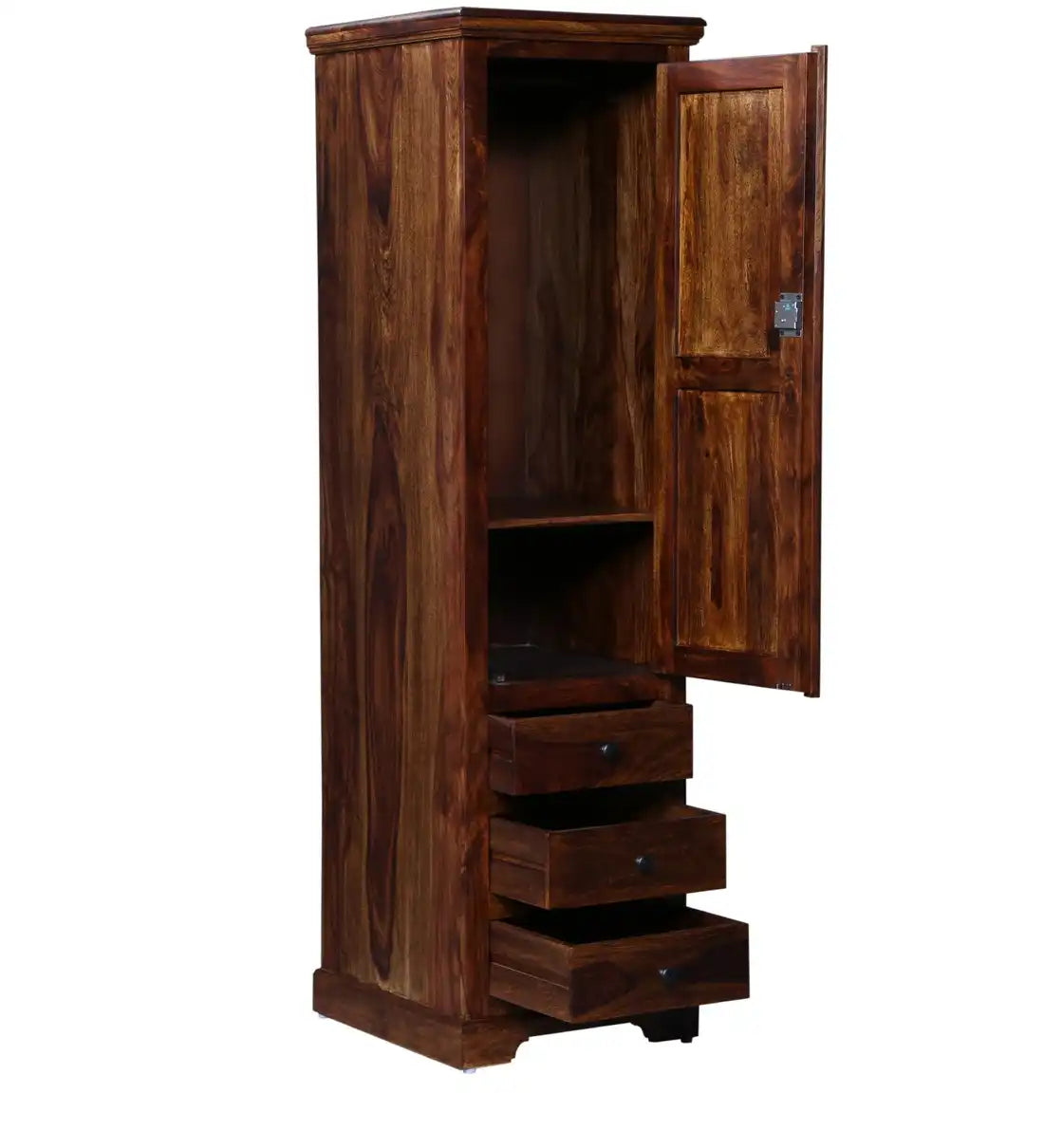 Kanishka solid wood wardrobe single door modern storage unit India