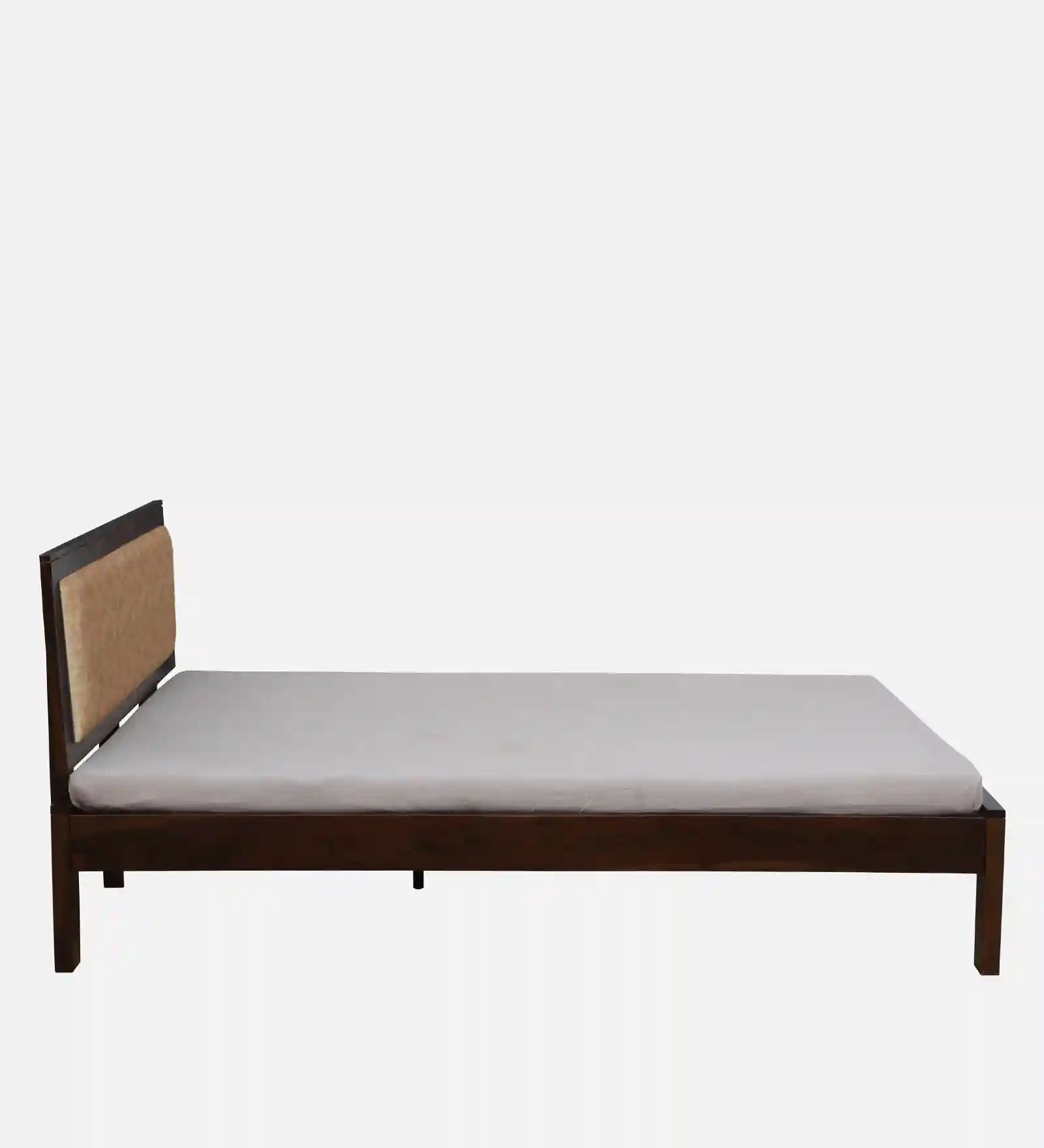 kashtha king size bed without storage teak finish premium solid wood bed design