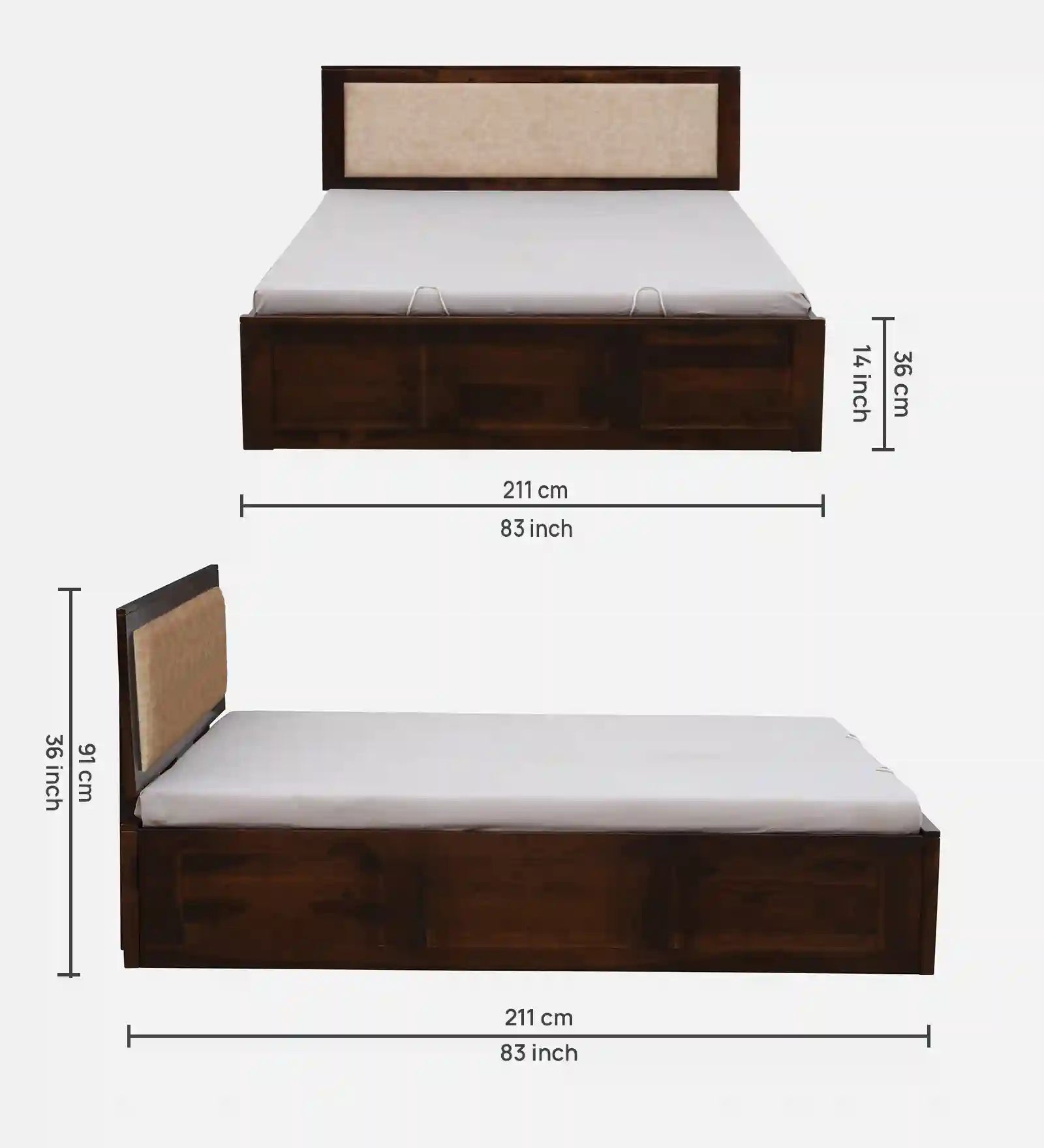 premium sheesham wood queen size hydraulic storage bed india