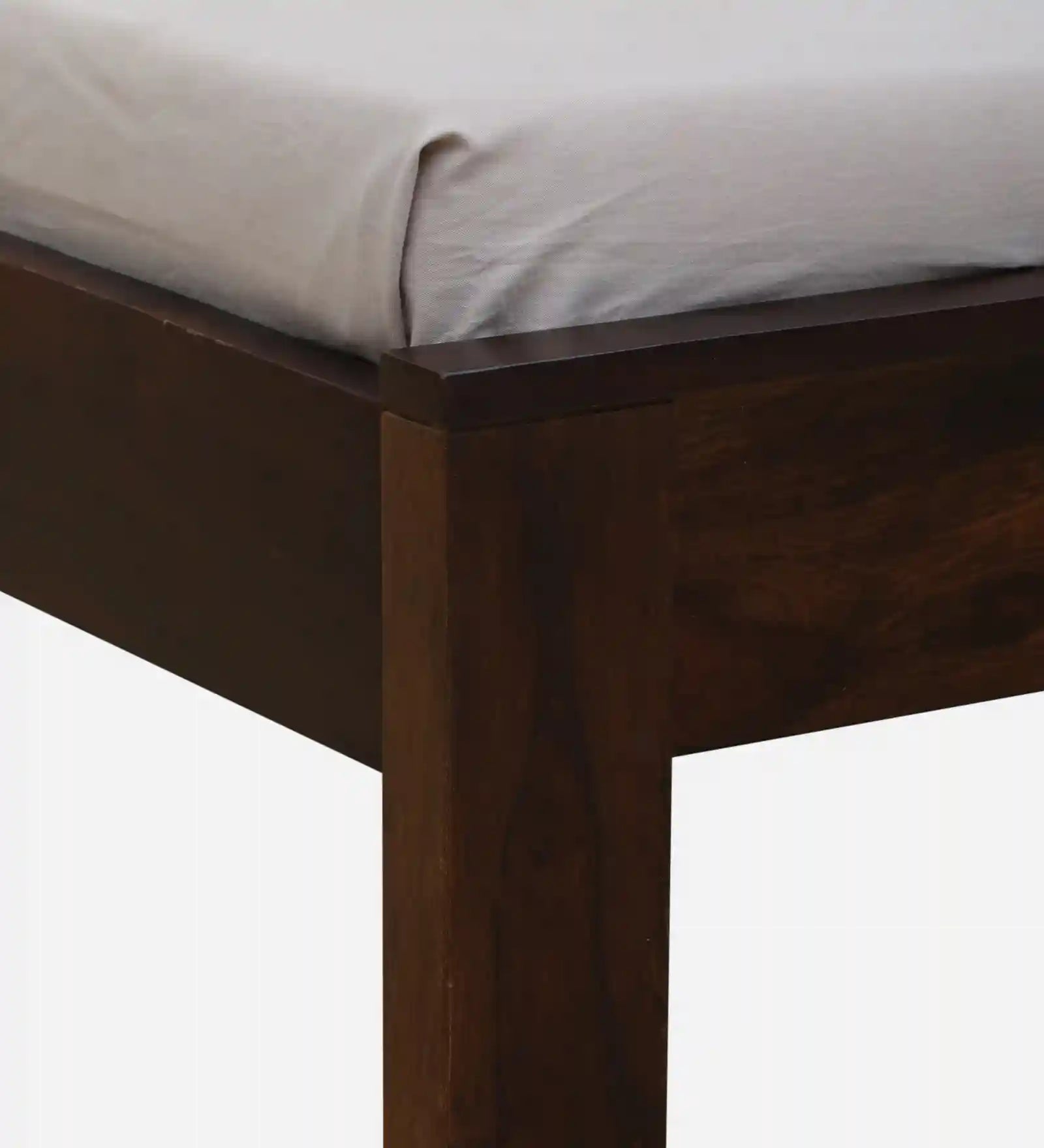 kashtha solid wood king size bed without storage styled in modern bedroom setup