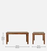 Oslo Solid Wood 6 Seater Dining Set In Rustic Teak Finish By Rajwada