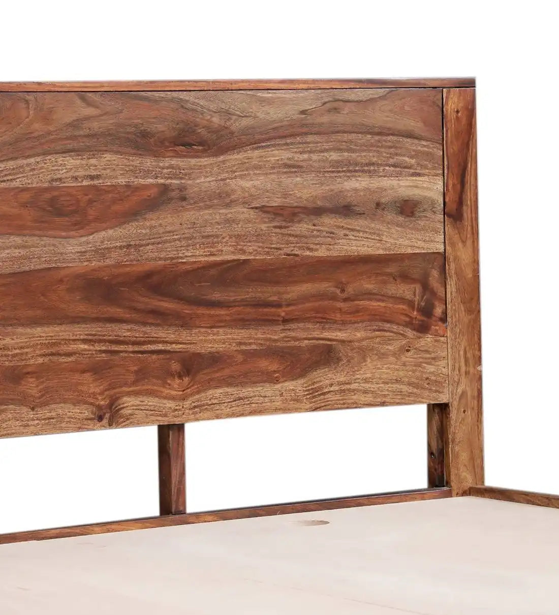 Kim king size wooden bed solid wood minimal design