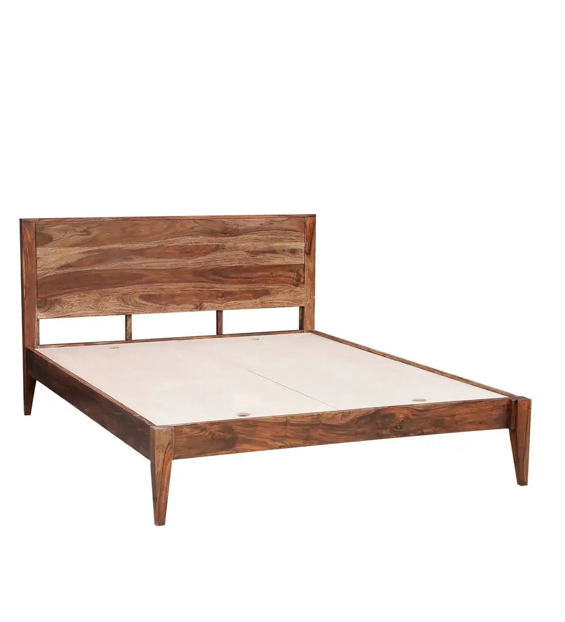Kim solid wood king bed strong frame design