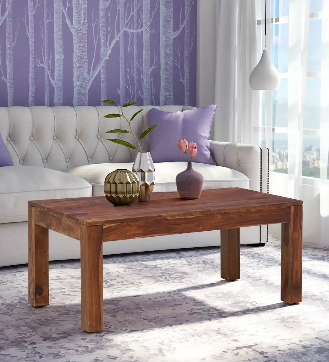 Laca sheesham wood coffee table solid wood center table for living room India