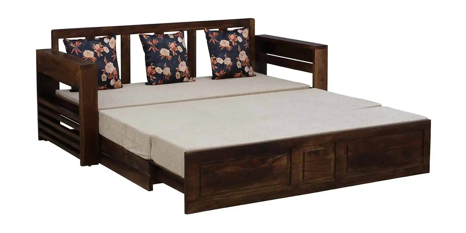 Luxury Capri wooden sofa cum bed solid sheesham modern style