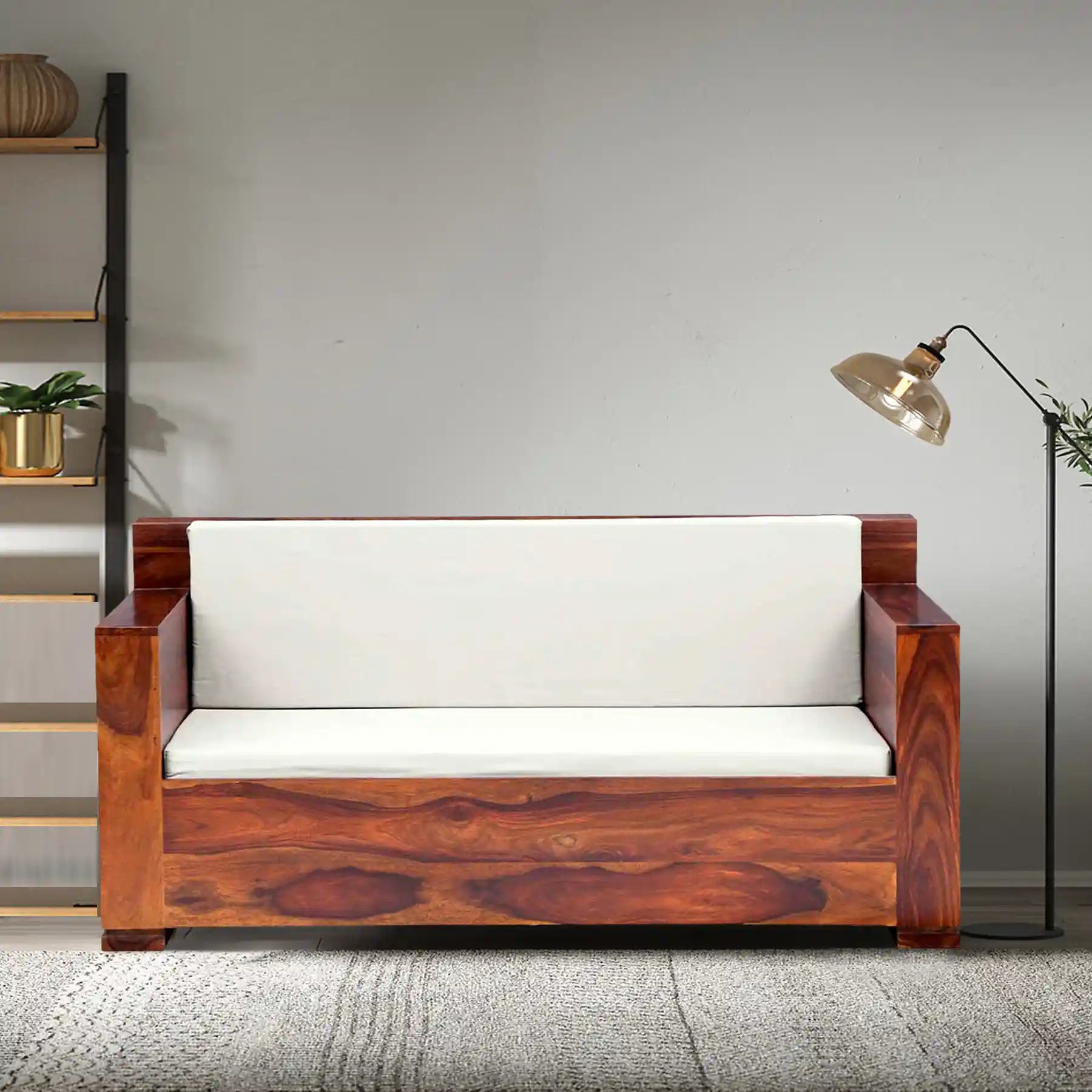 Luxury Moscow wooden sofa solid sheesham 2 seater premium design