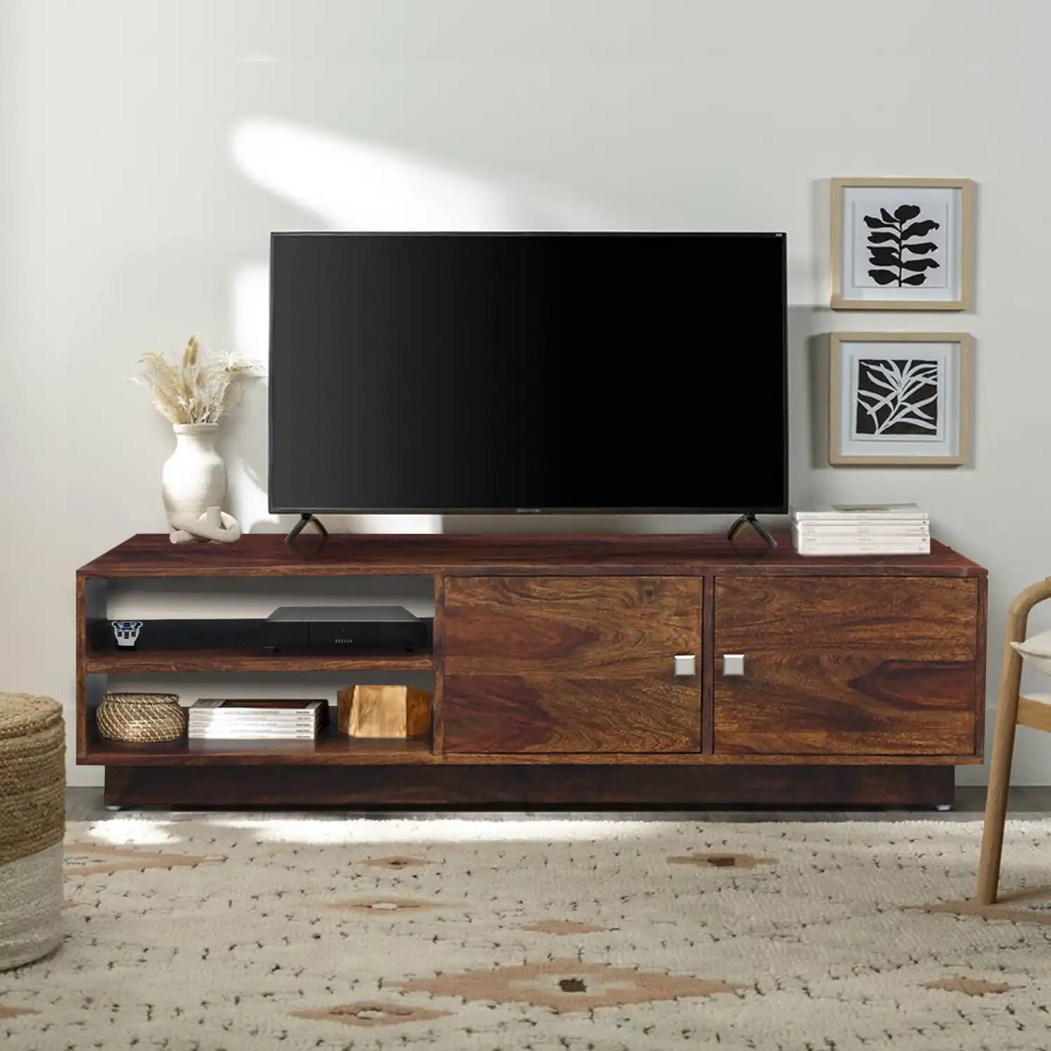 Mia sheesham wood tv unit solid wood tv stand for living room India
