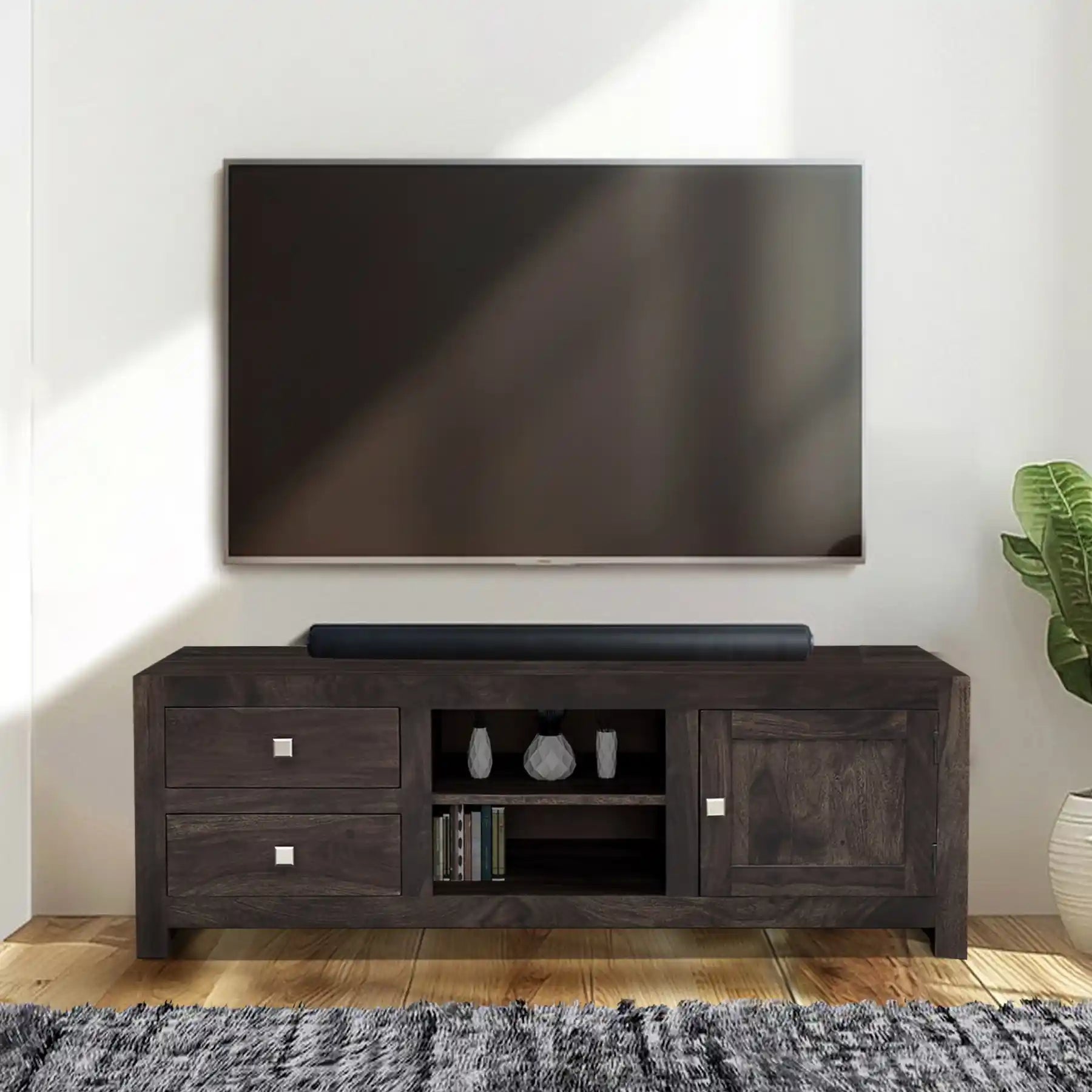Milo TV console table solid wood sheesham TV unit India