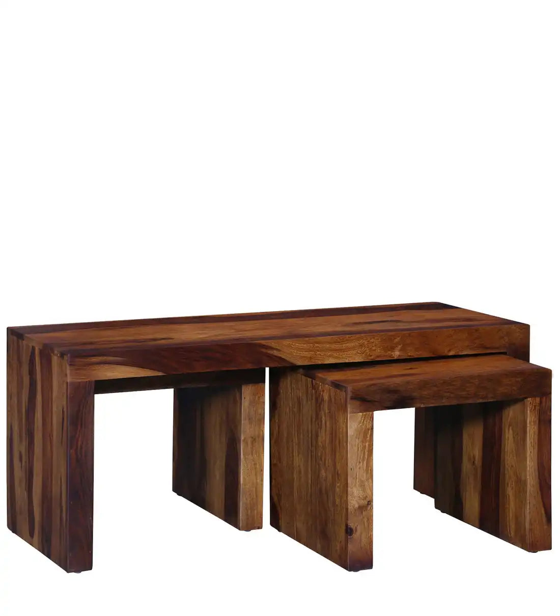 Modern Acro wooden coffee table combo set solid sheesham living room furniture