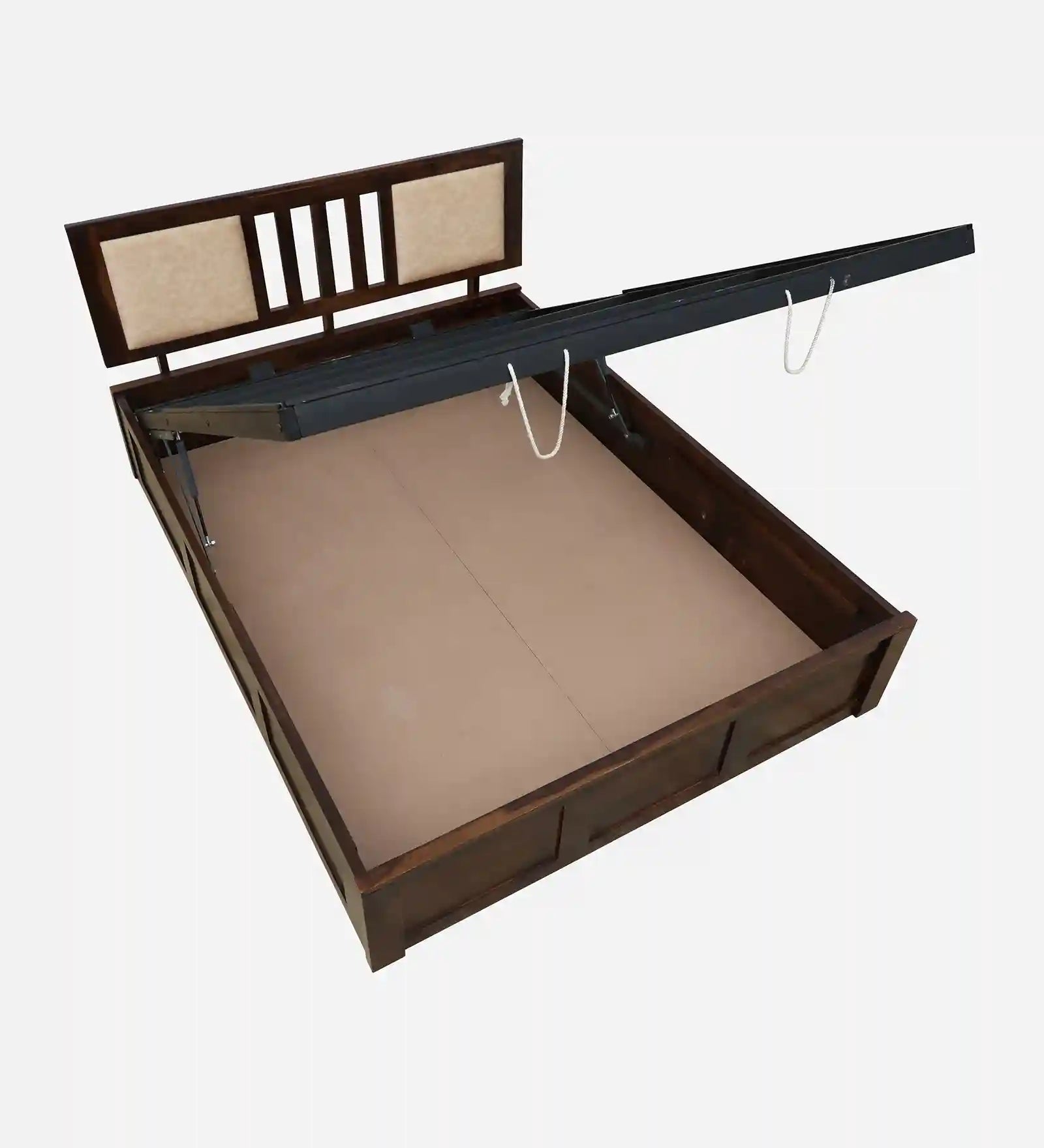 Druma solid sheesham wood queen size bed with hydraulic storage luxury finish