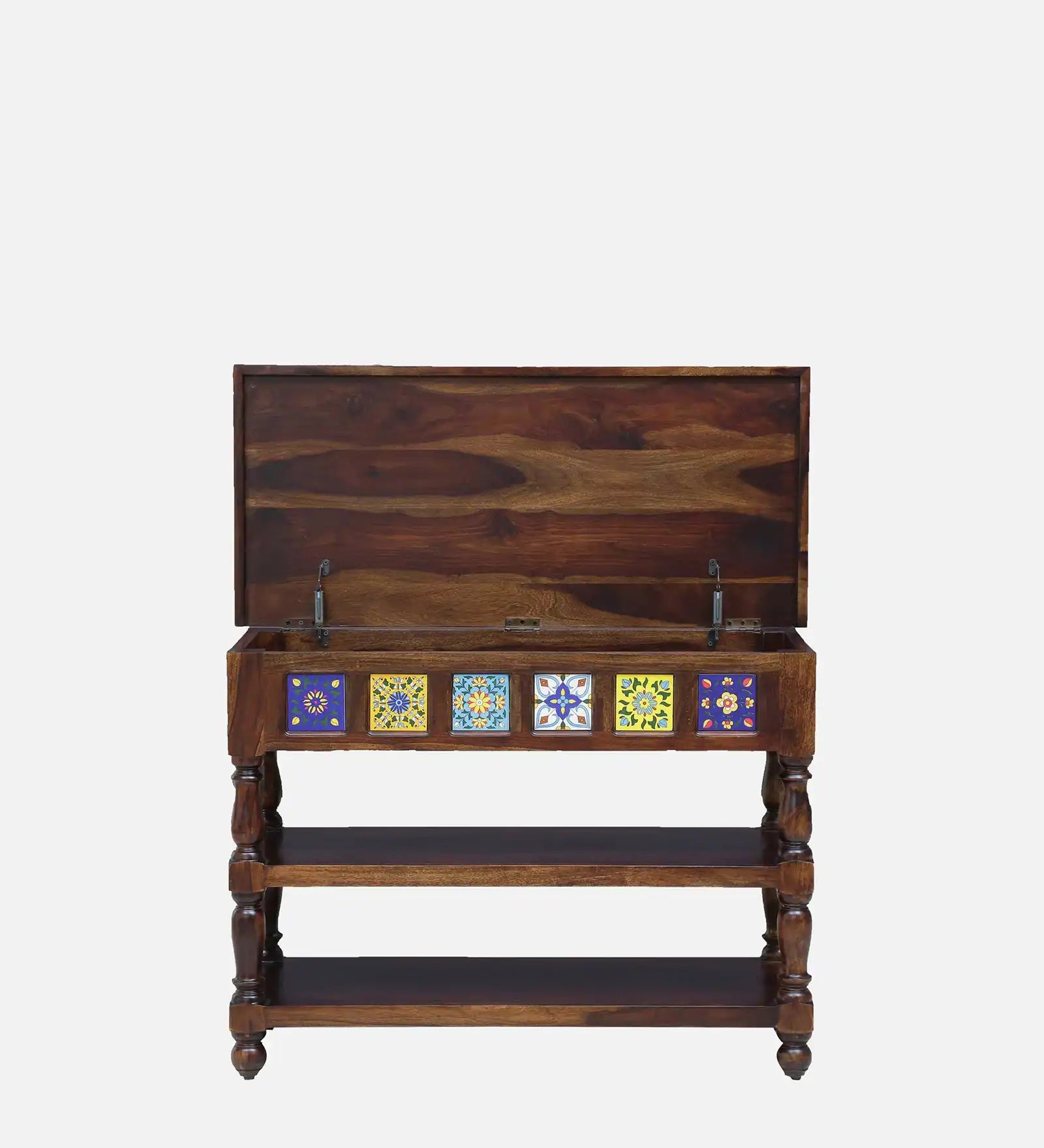 Modern console table in solid wood for living room display and decor