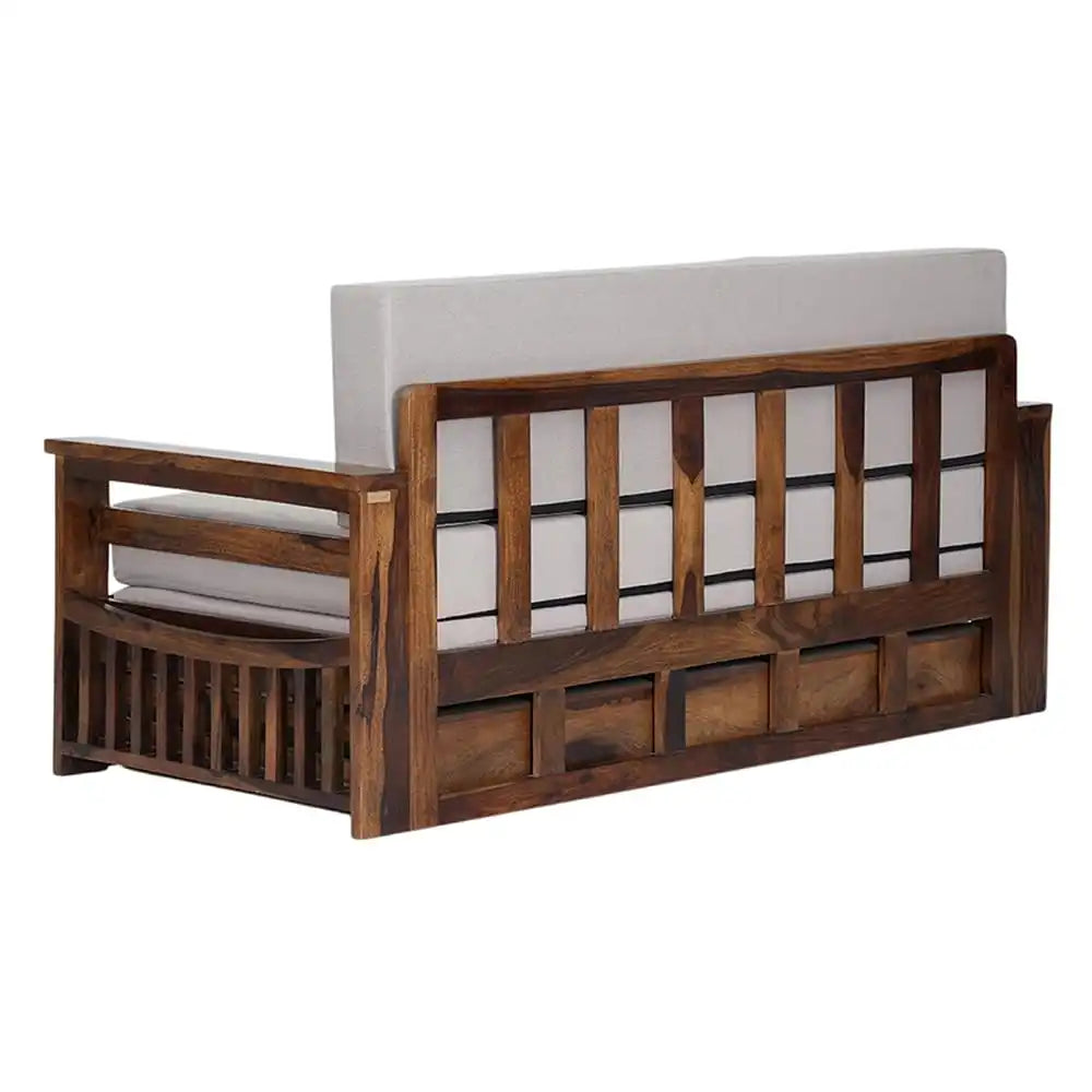 Modern pull out sofa bed sheesham wood storage furniture unit