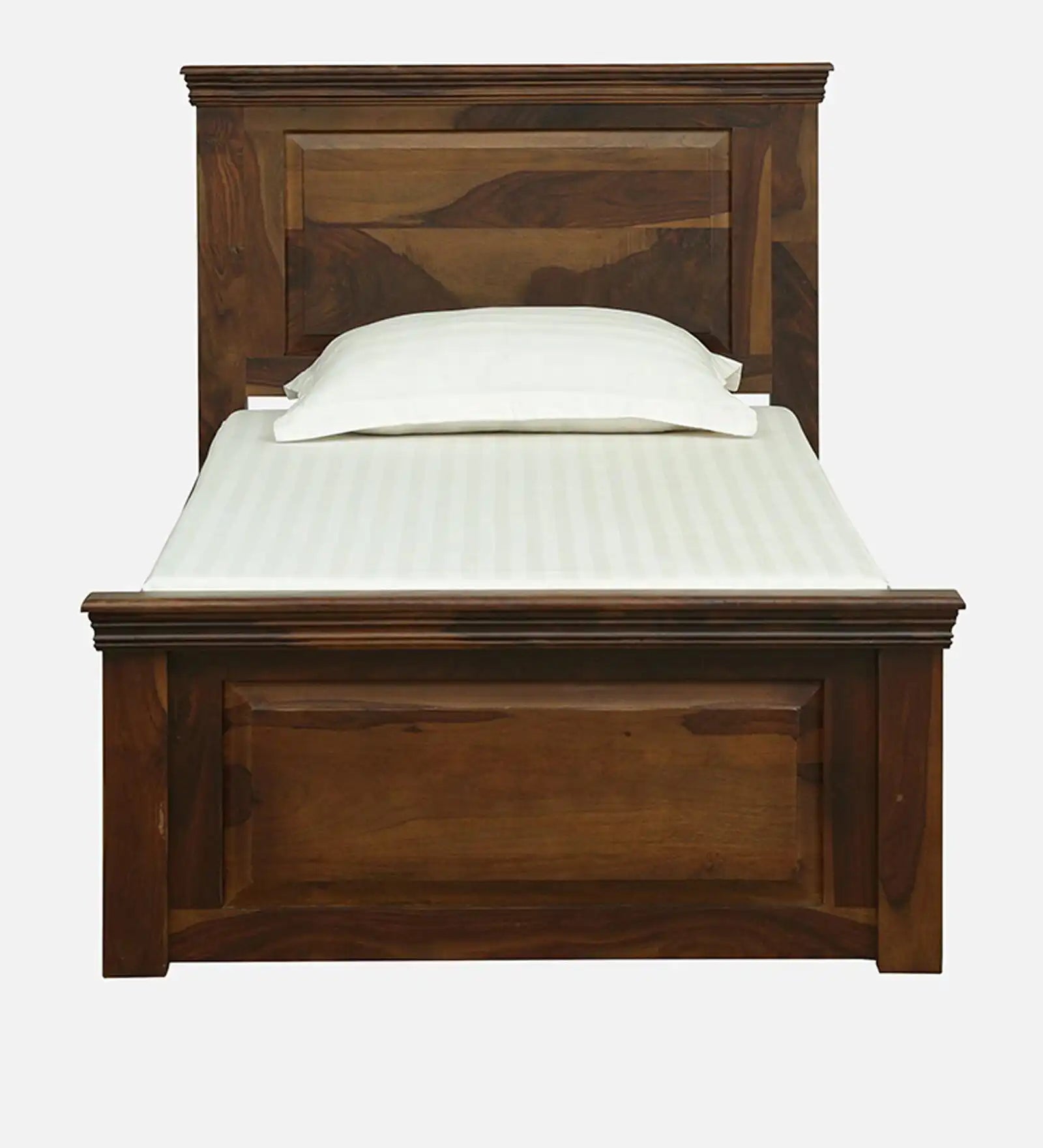 Modern sheesham single bed Kanishka clean wooden bed design India