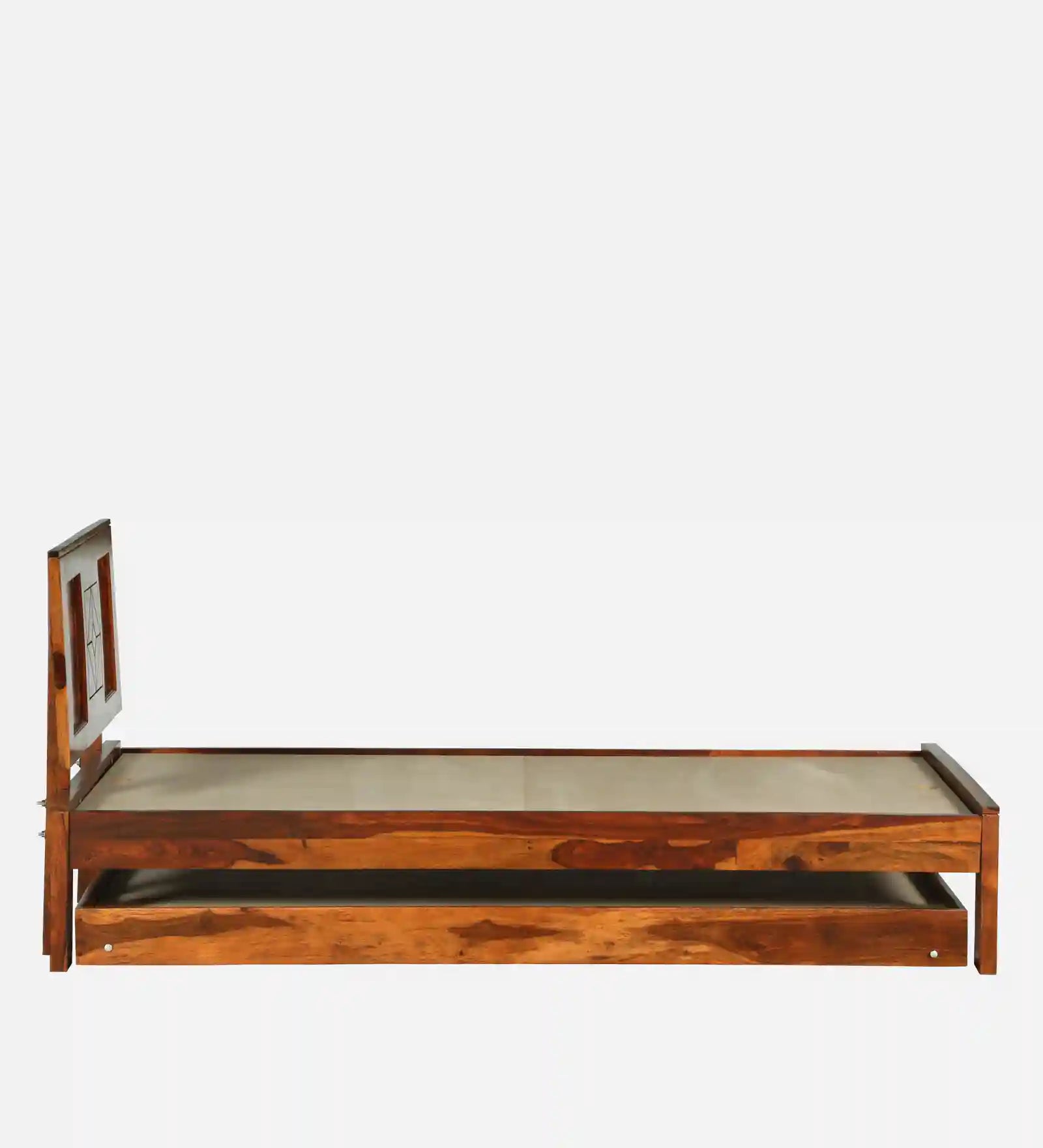 Modern sheesham single bed trundle Shraya solid wood bed India