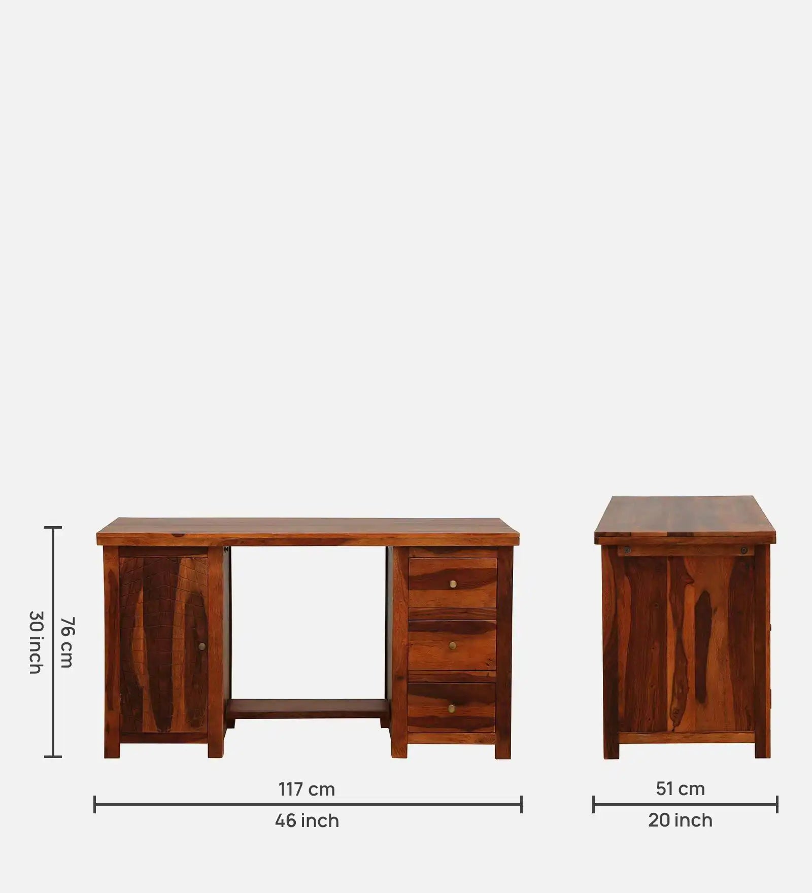 Modern sheesham wood study table solid wood writing desk Harmonia for home