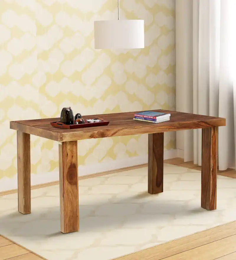 Modern solid wood dining table made from high quality sheesham wood