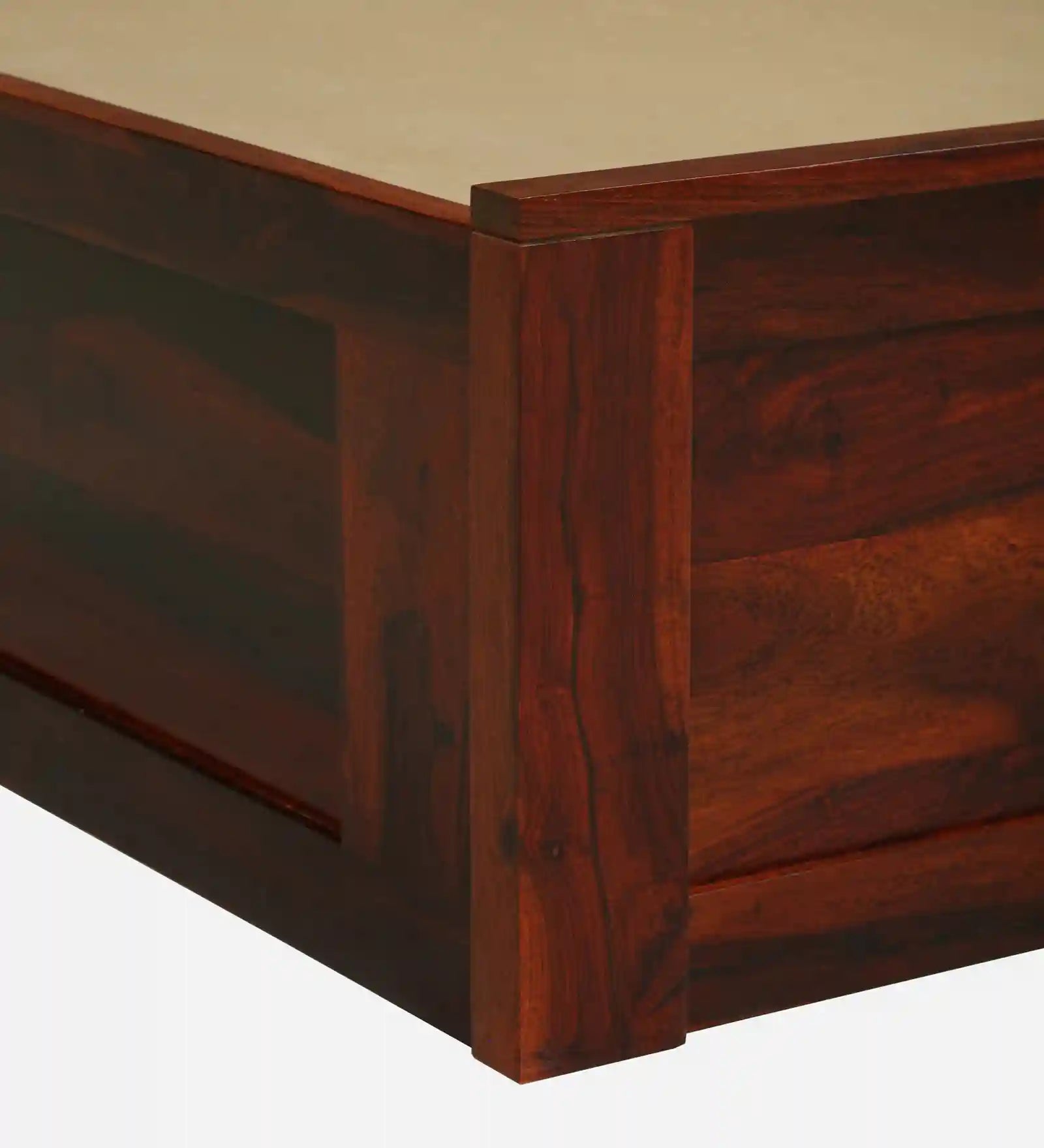 Modern solid wood single bed storage Sthira bedroom bed India