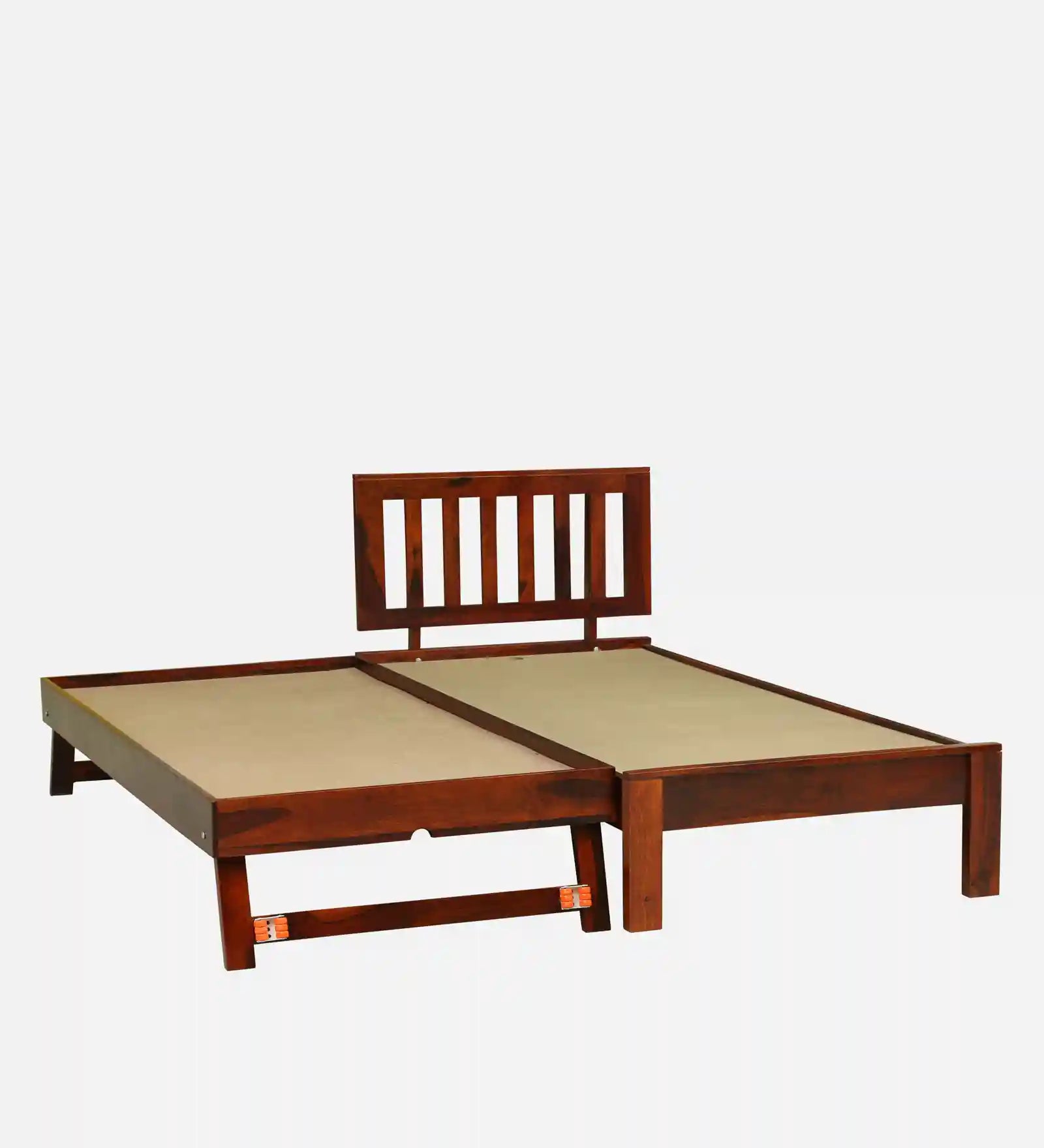 Modern solid wood single bed storage Vriksha bedroom bed India