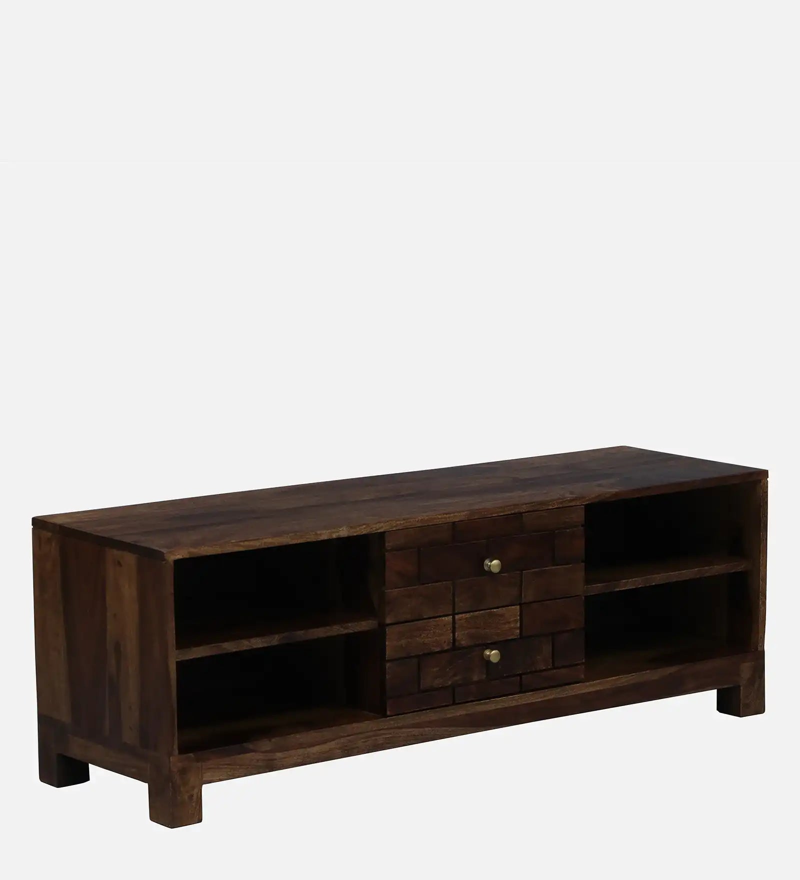 Modern solid wood tv unit sheesham tv stand Rudra for home