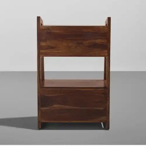 Modern storage shelf unit sheesham wood bookshelf for home decor display