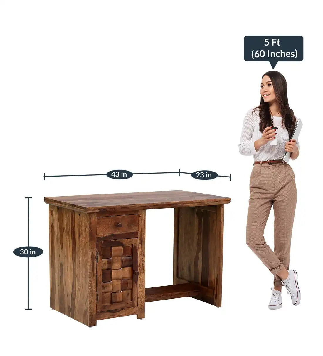 Modern study desk sheesham wood solid work table furniture home