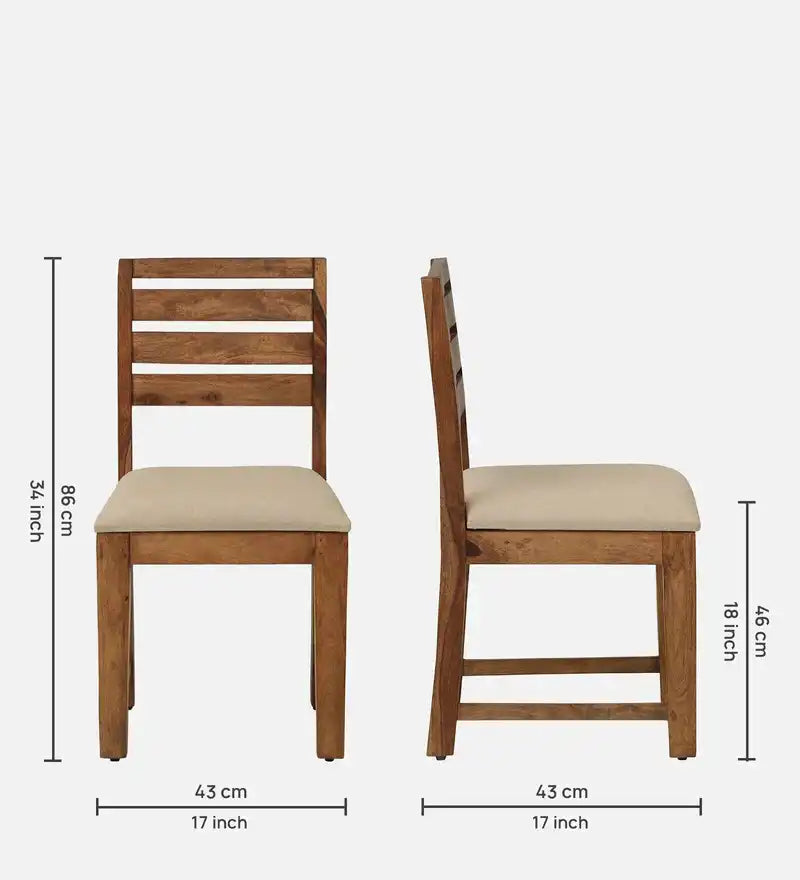 Modern wooden dining chair set of two sheesham wood Oslo premium design for interiors