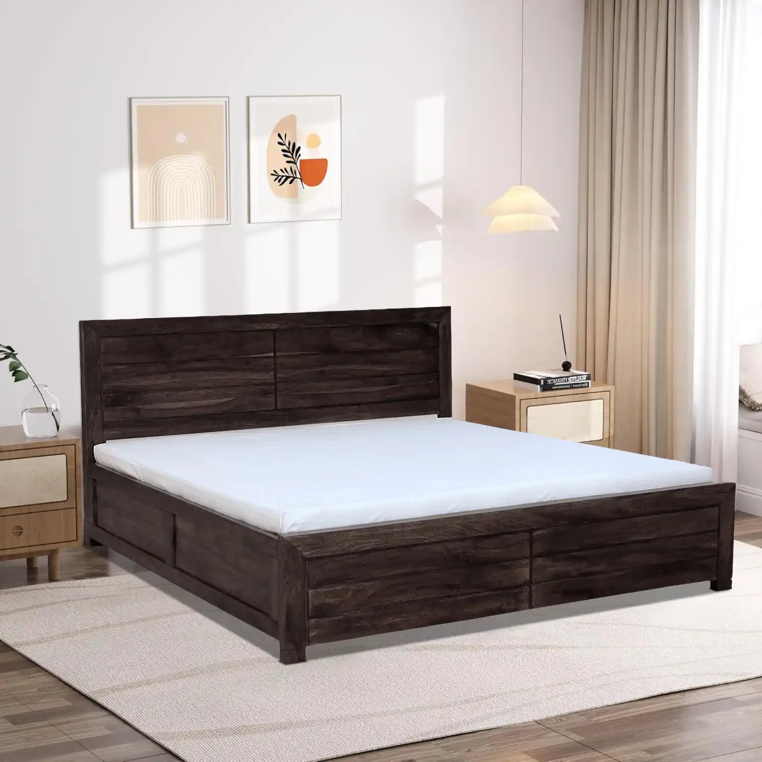moscow indian rosewood bed walnut finish queen size hydraulic storage bed india