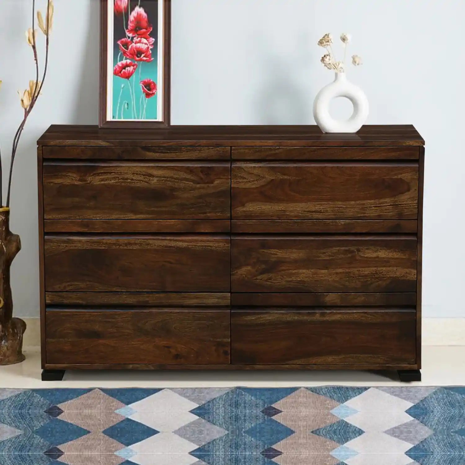 Moscow sheesham wood chest of drawers solid wood storage unit for bedroom India