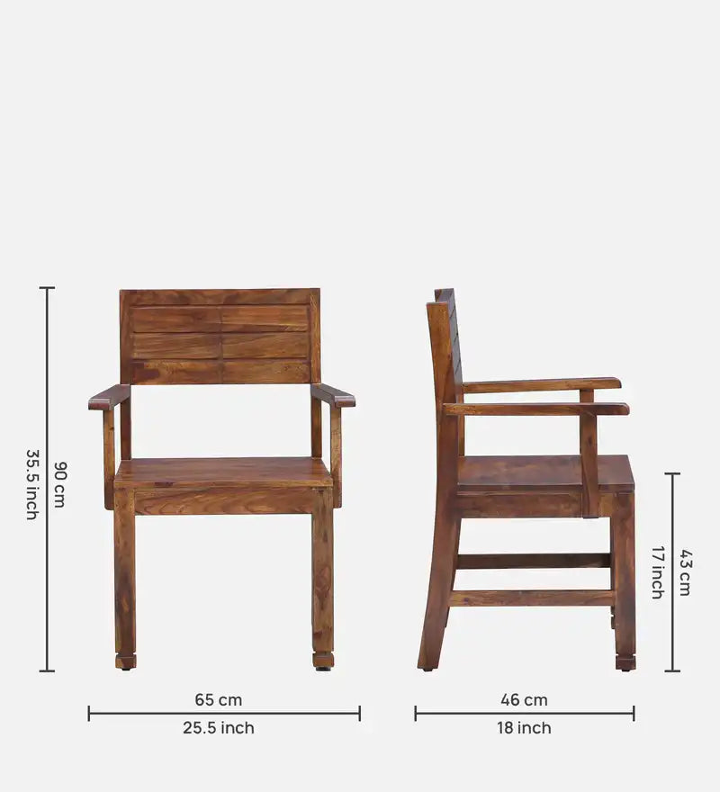 Moscow solid wood arm chair sheesham dining furniture ideal for home use