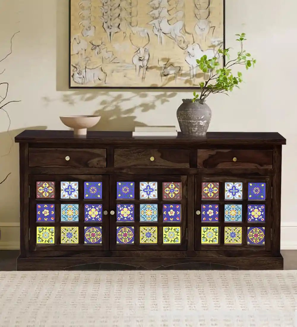 uxury solid wood sideboard sheesham storage cabinet home India