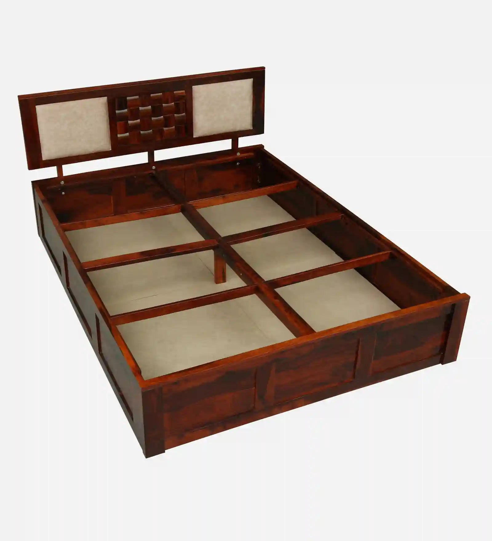queen size wooden bed full bedroom interior setup sheesham wood box storage furniture india
