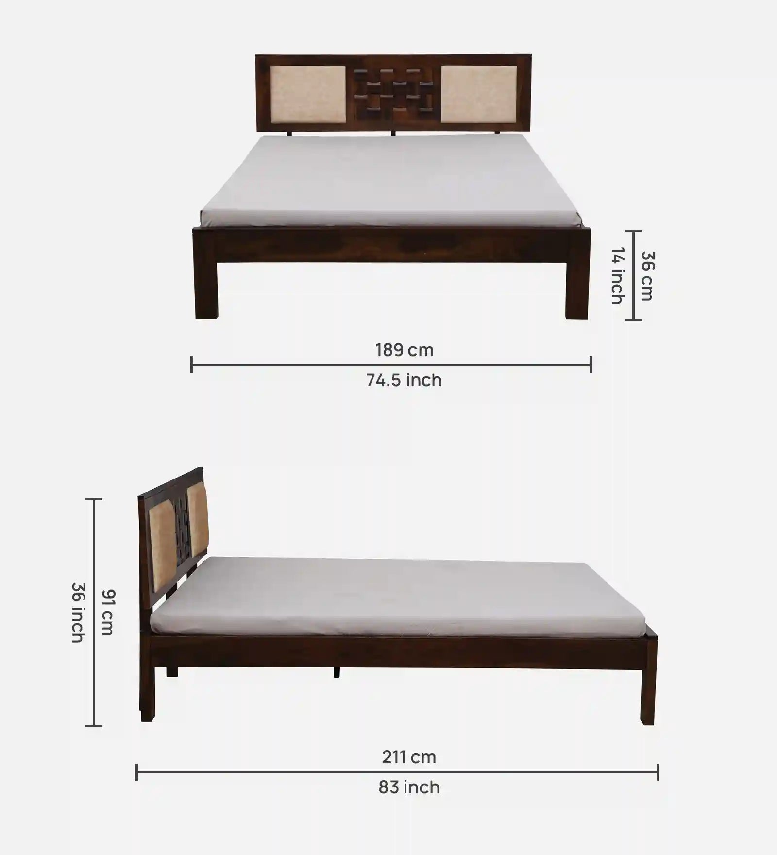 nivasa solid wood king size bed without storage strong frame durable build quality