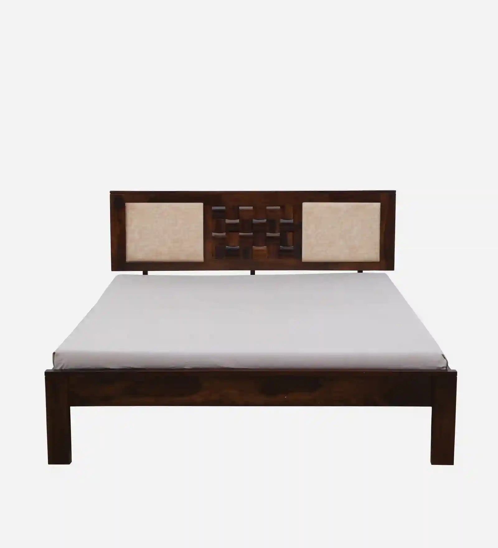 nivasa solid wood king size bed without storage minimal modern wooden bed design