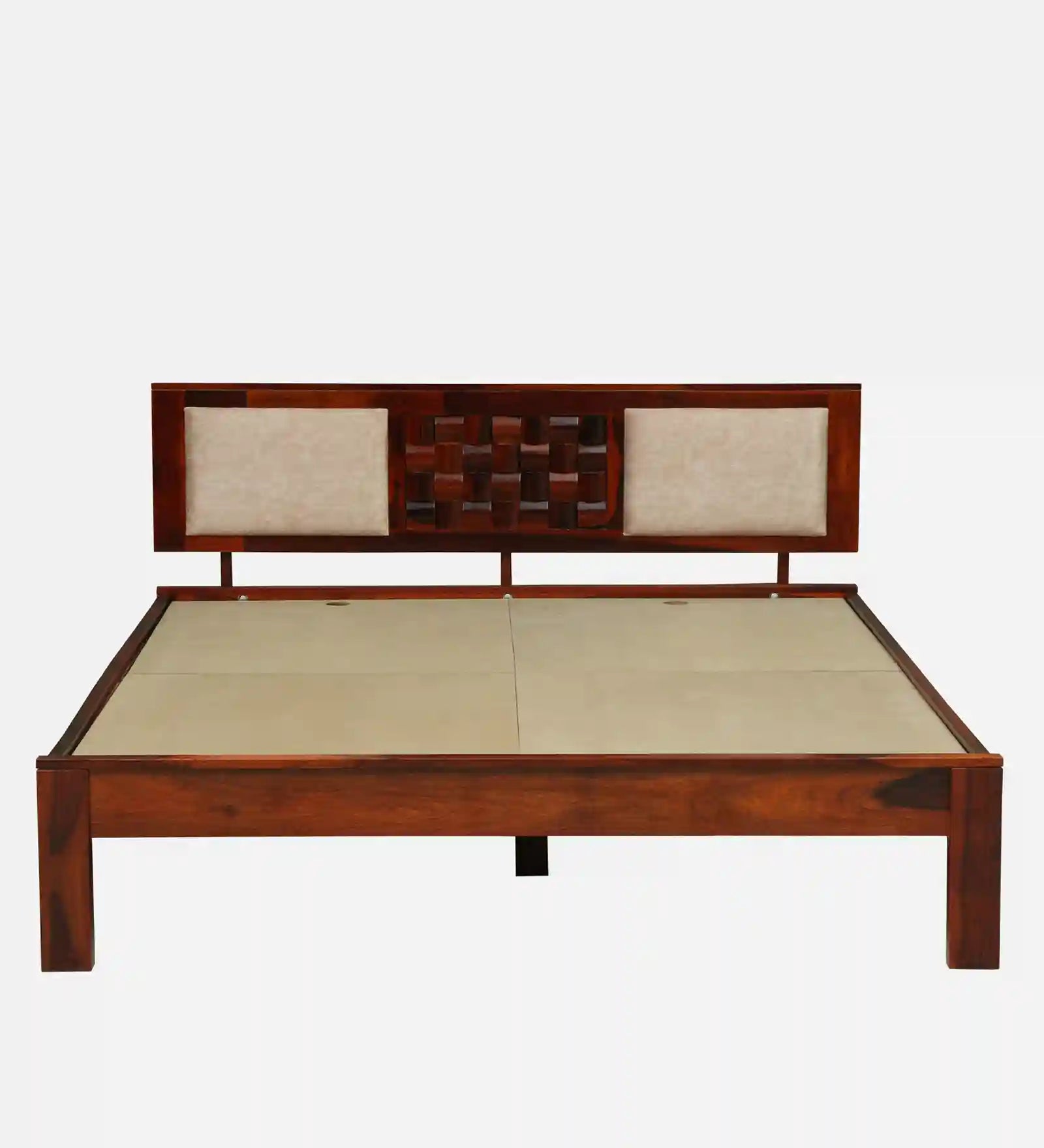 nivasa solid wood king size bed without storage minimal modern wooden bed design