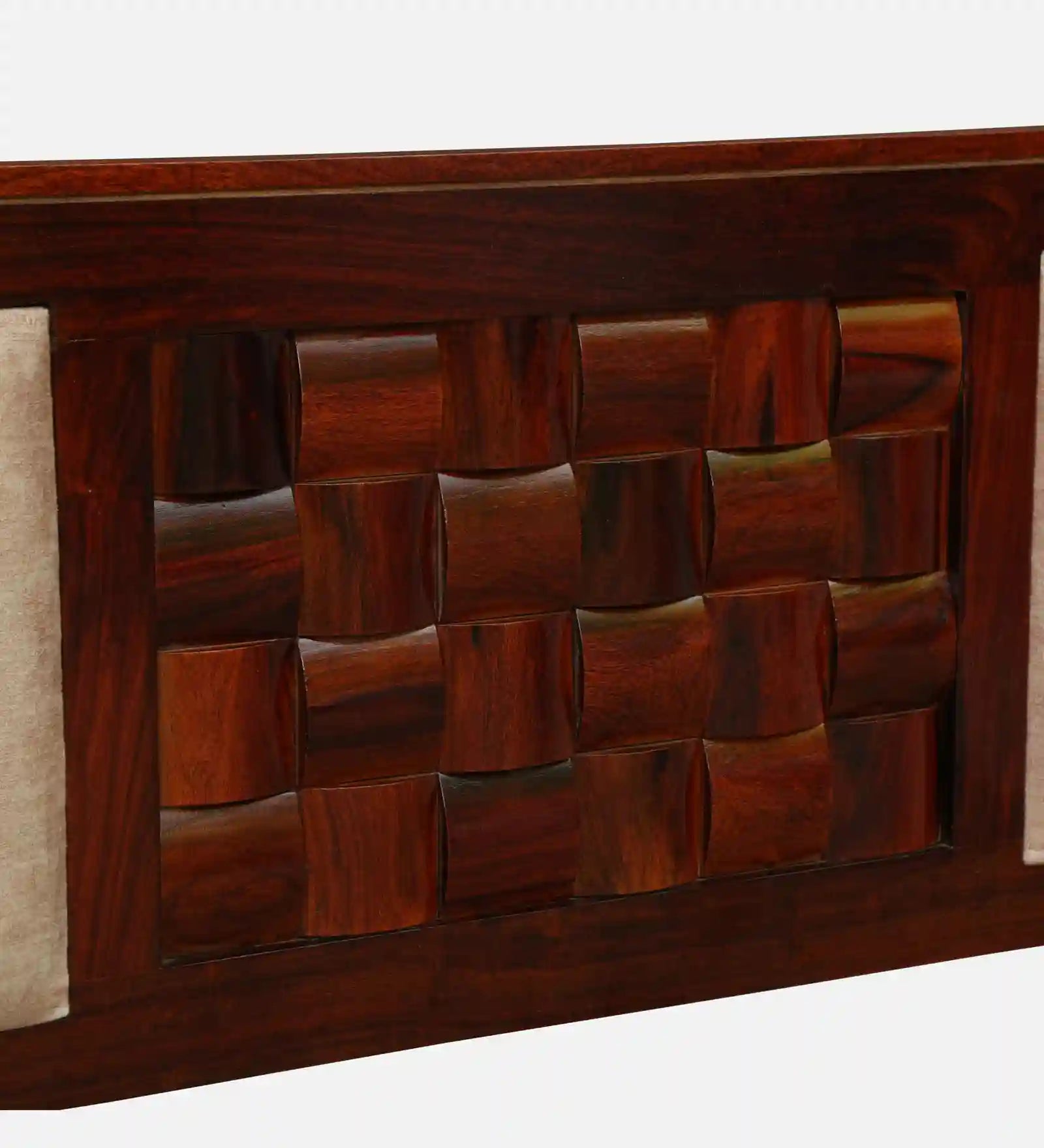Nivasa queen size bed plain wood frame modern room look