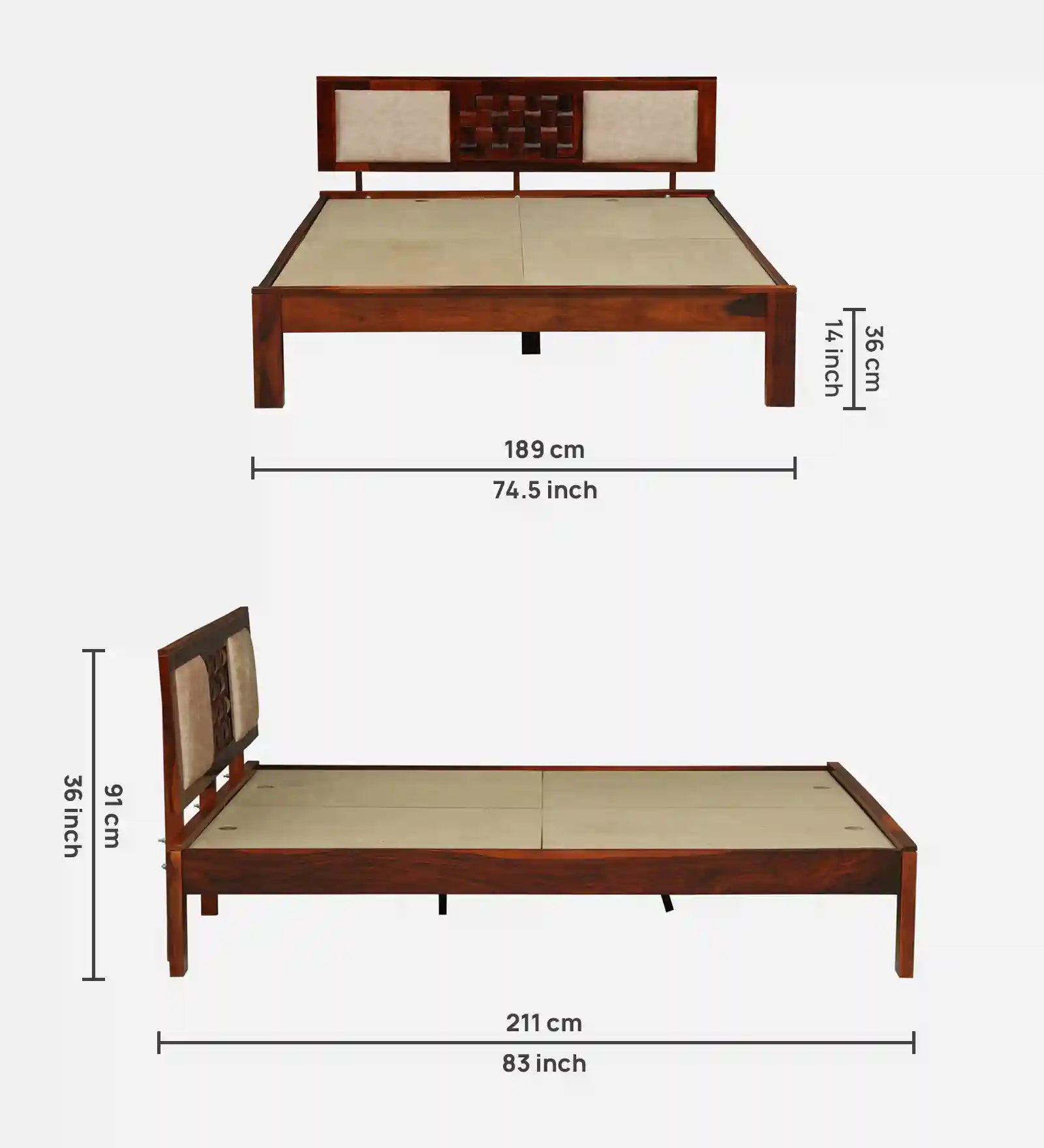 nivasa sheesham wood king size bed without storage premium finish durable furniture