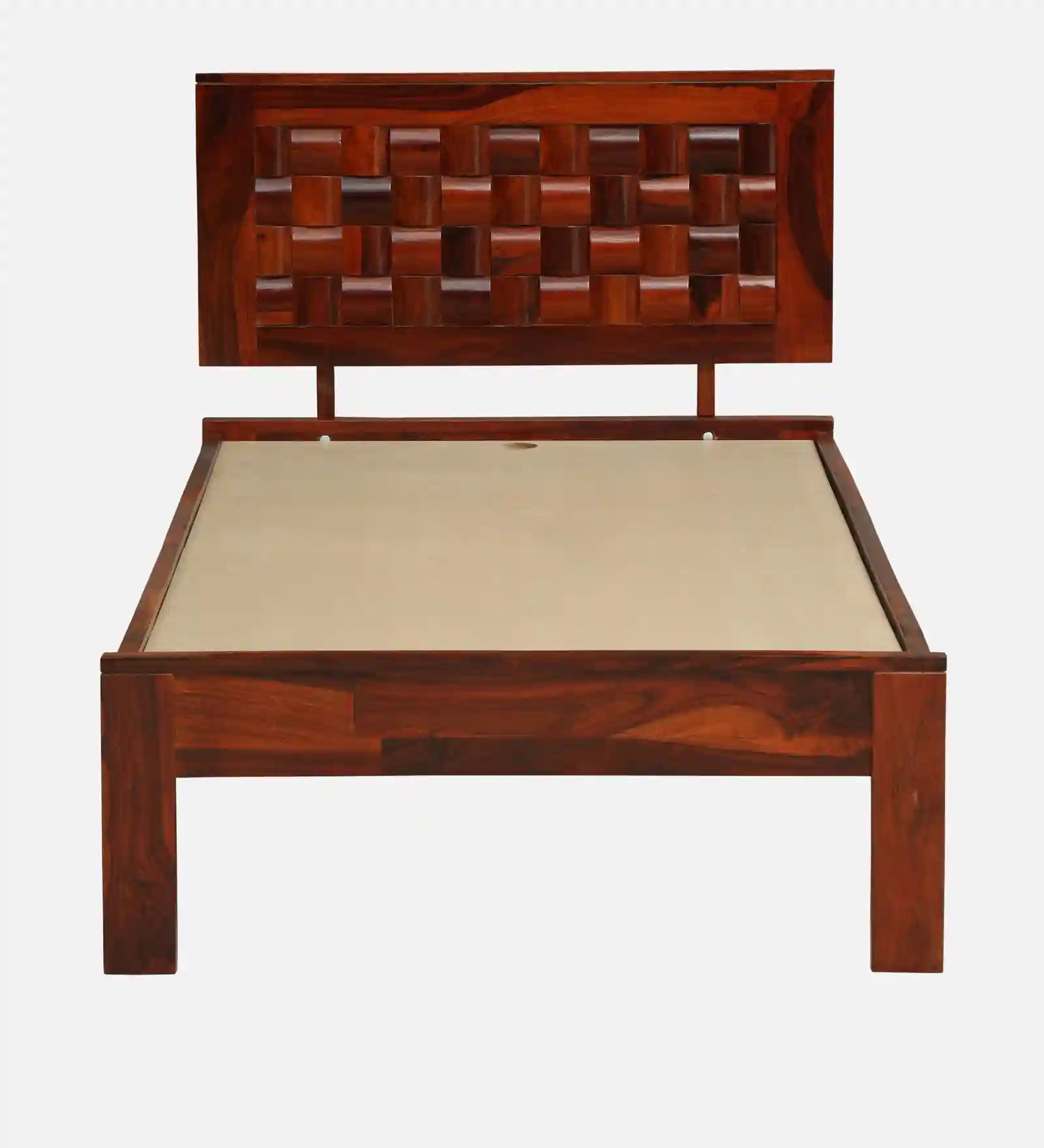 Nivasa sheesham wood single bed clean design solid wood bed frame India