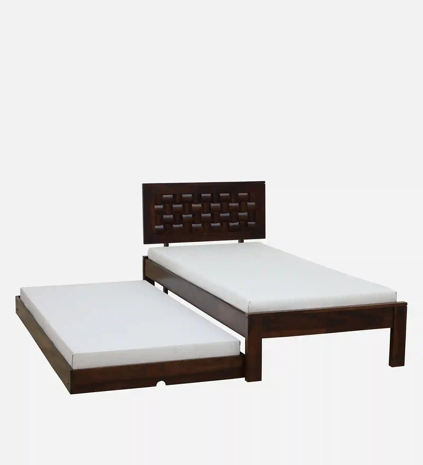 Nivasa single bed with trundle heavy duty wooden frame India