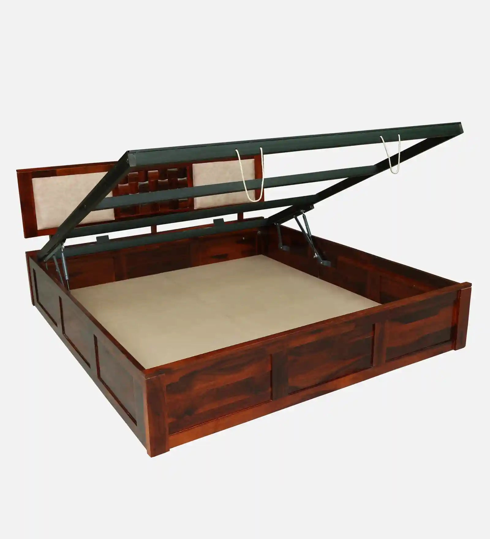 Nivasa solid sheesham wood king size bed with hydraulic storage India